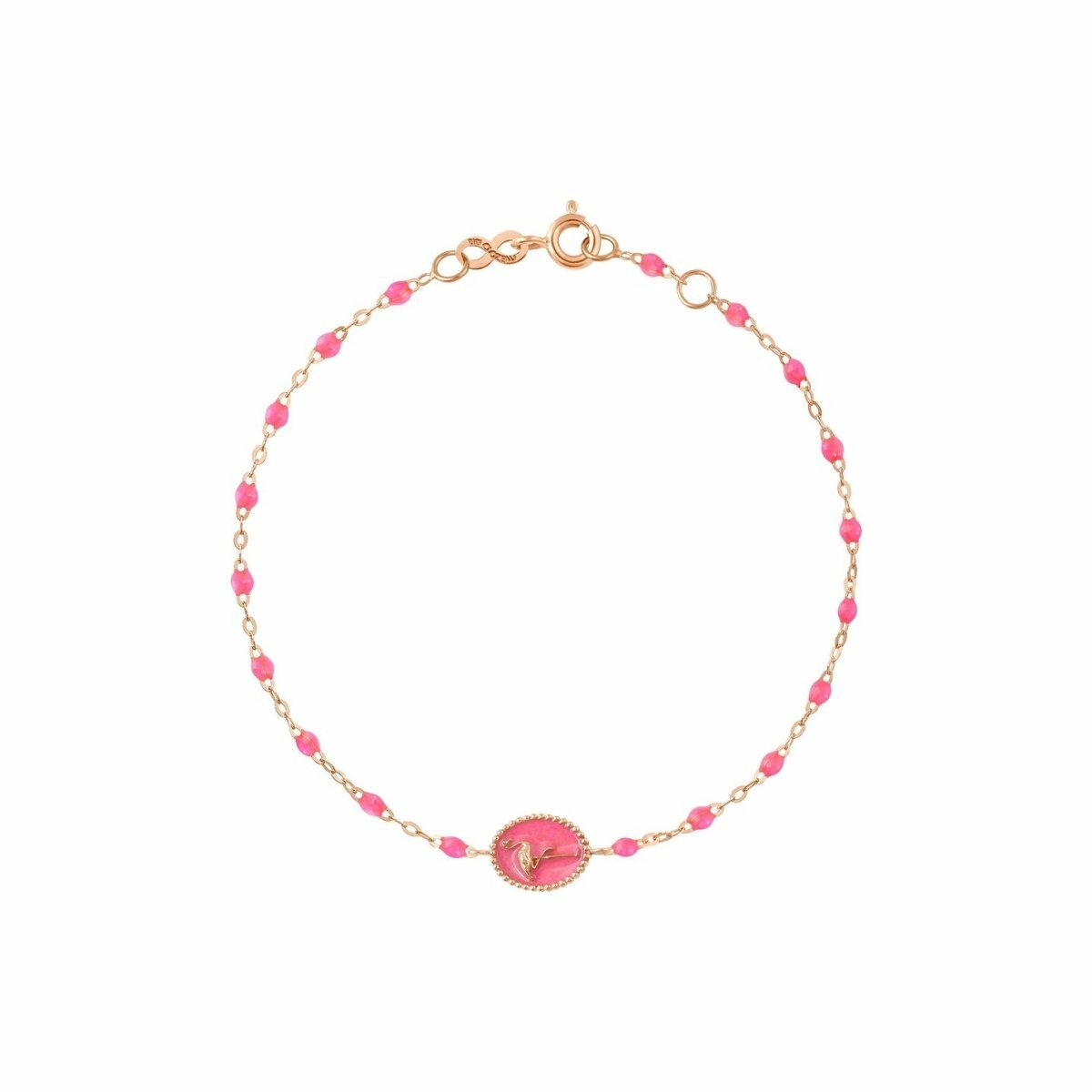Achat Bracelet Gigi Clozeau Flamant rose en or rose et résine rose, 18cm