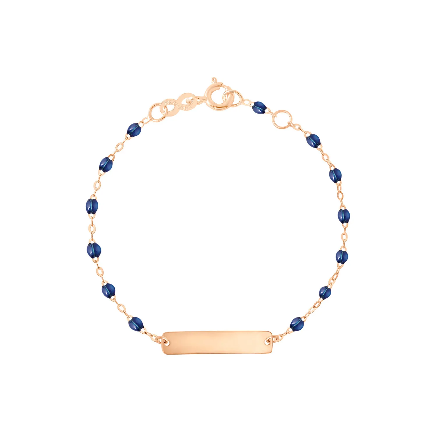Achat Bracelet Gigi Clozeau Little Gigi en or rose et résine bleu prusse, taille 13cm
