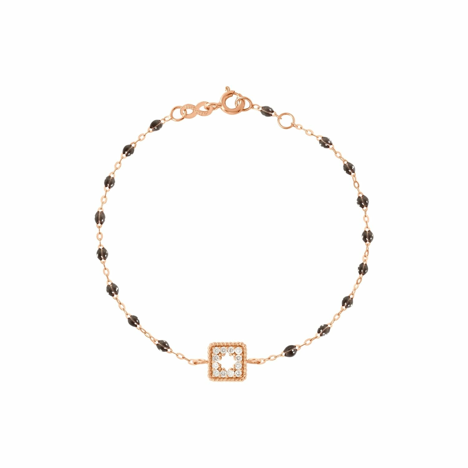 Achat Bracelet Gigi Clozeau Trésor en or rose, diamants et résine quartz, 17cm