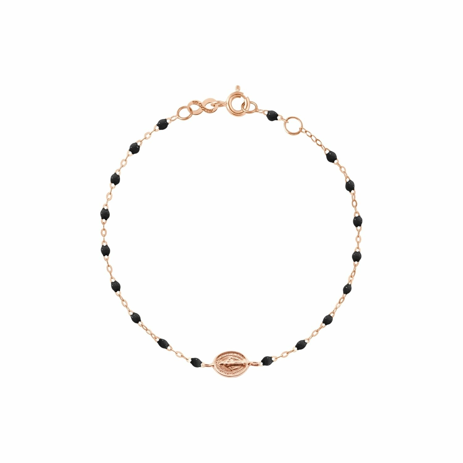 Achat Bracelet Gigi Clozeau Madone en or rose, résine noire, taille 17cm