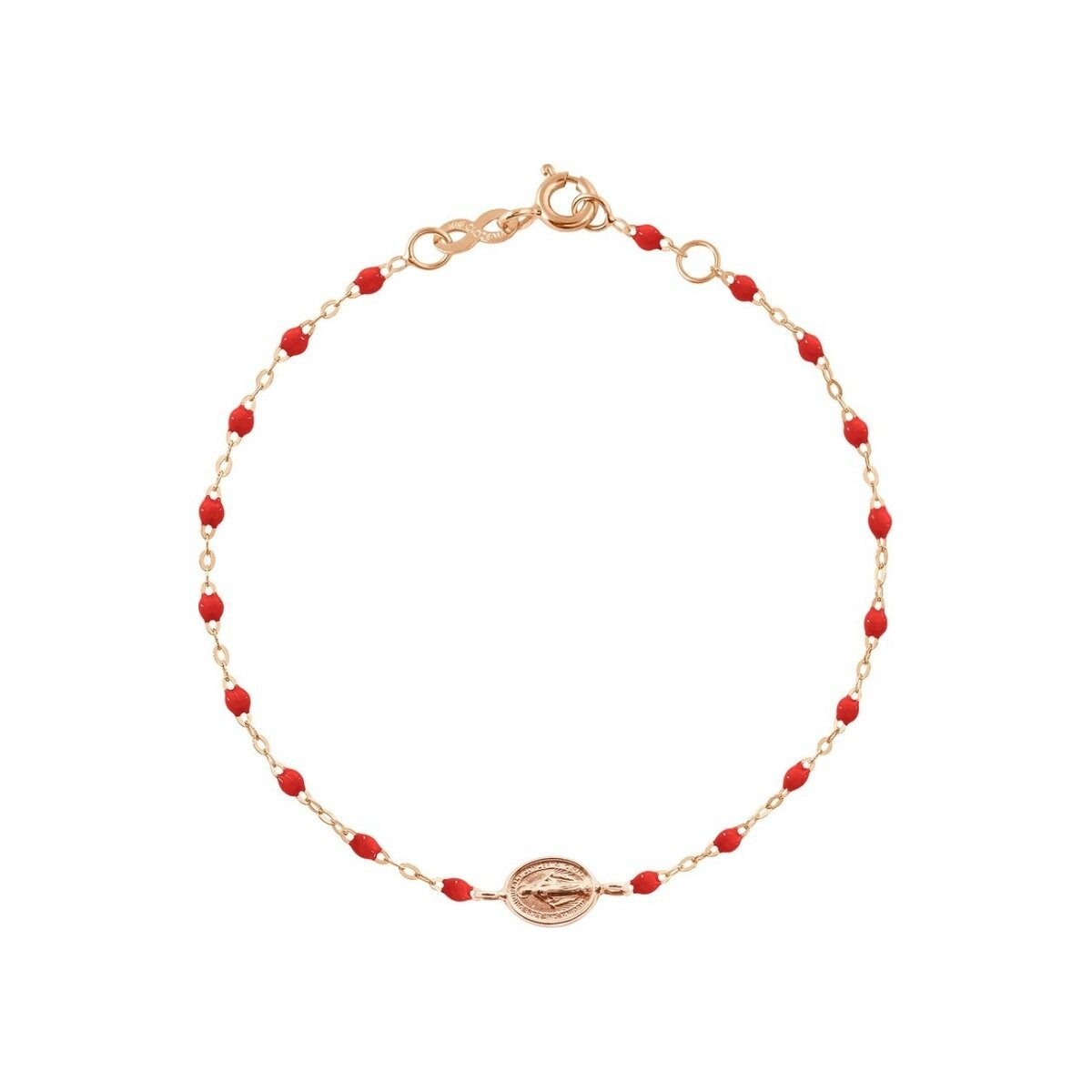 Achat Bracelet Gigi Clozeau Madone en or rose et résine coquelicot, taille 17cm