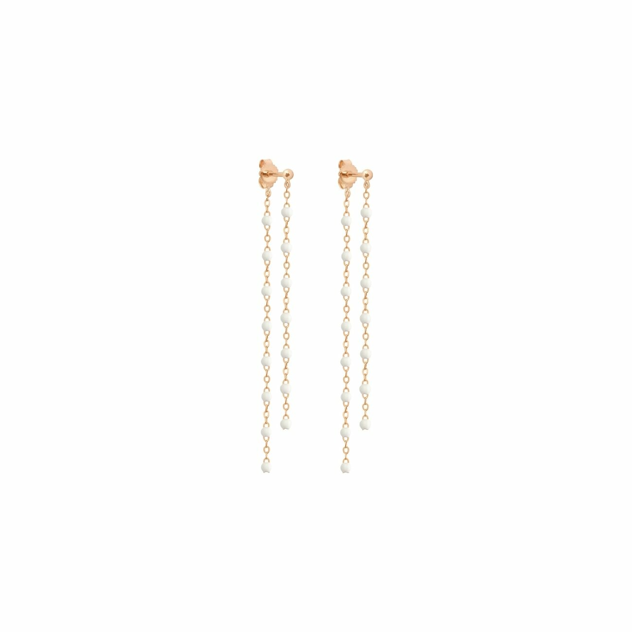 Achat Boucles d'oreilles Gigi Clozeau en or rose et résine blanche