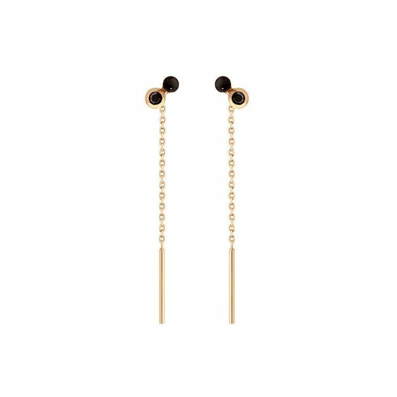 Achat Boucles d'oreilles Gigi Clozeau en or rose et résine noire