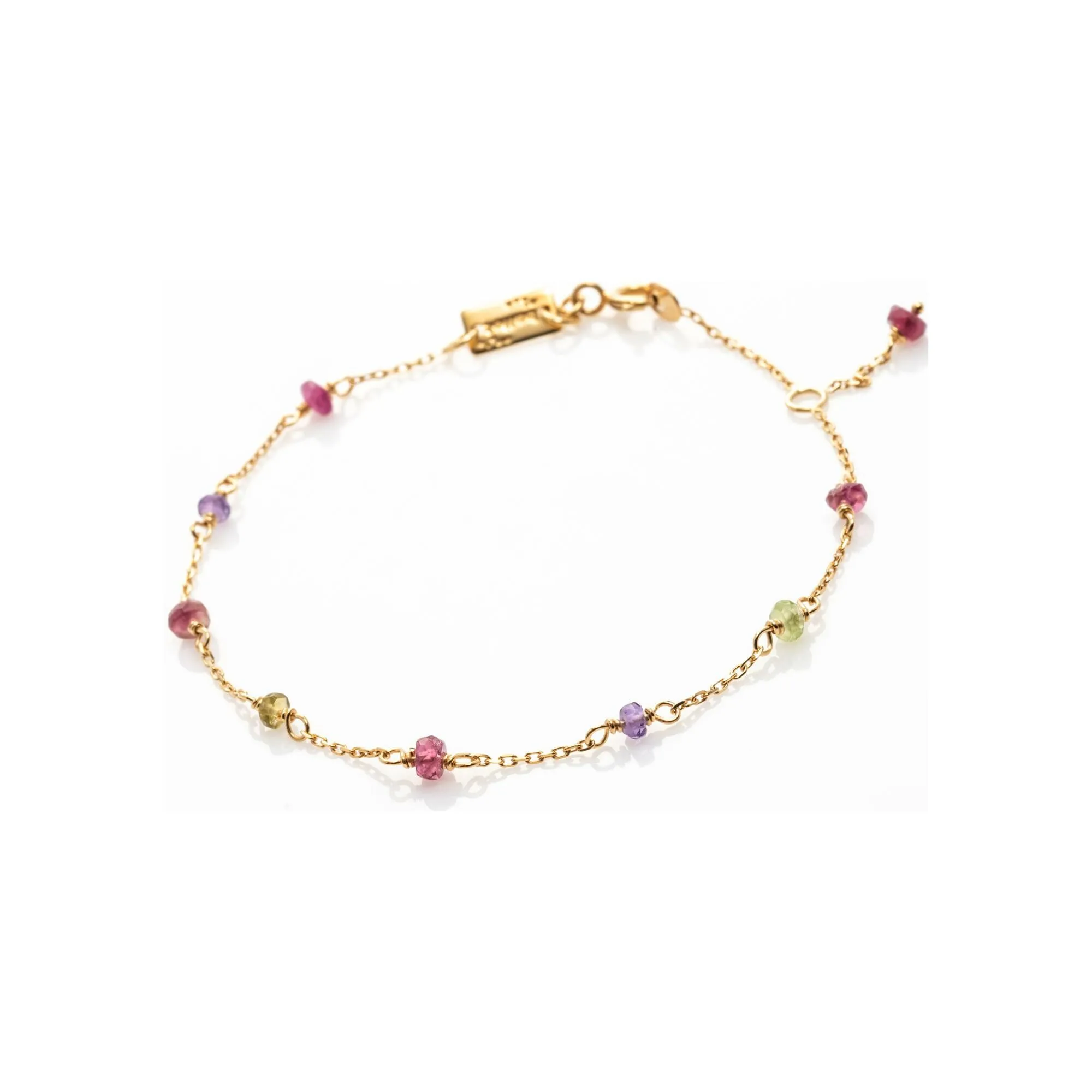 Achat Bracelet Maison Ballet by Scarlett 9 pierres en or jaune, améthystes, tourmalines et péridots