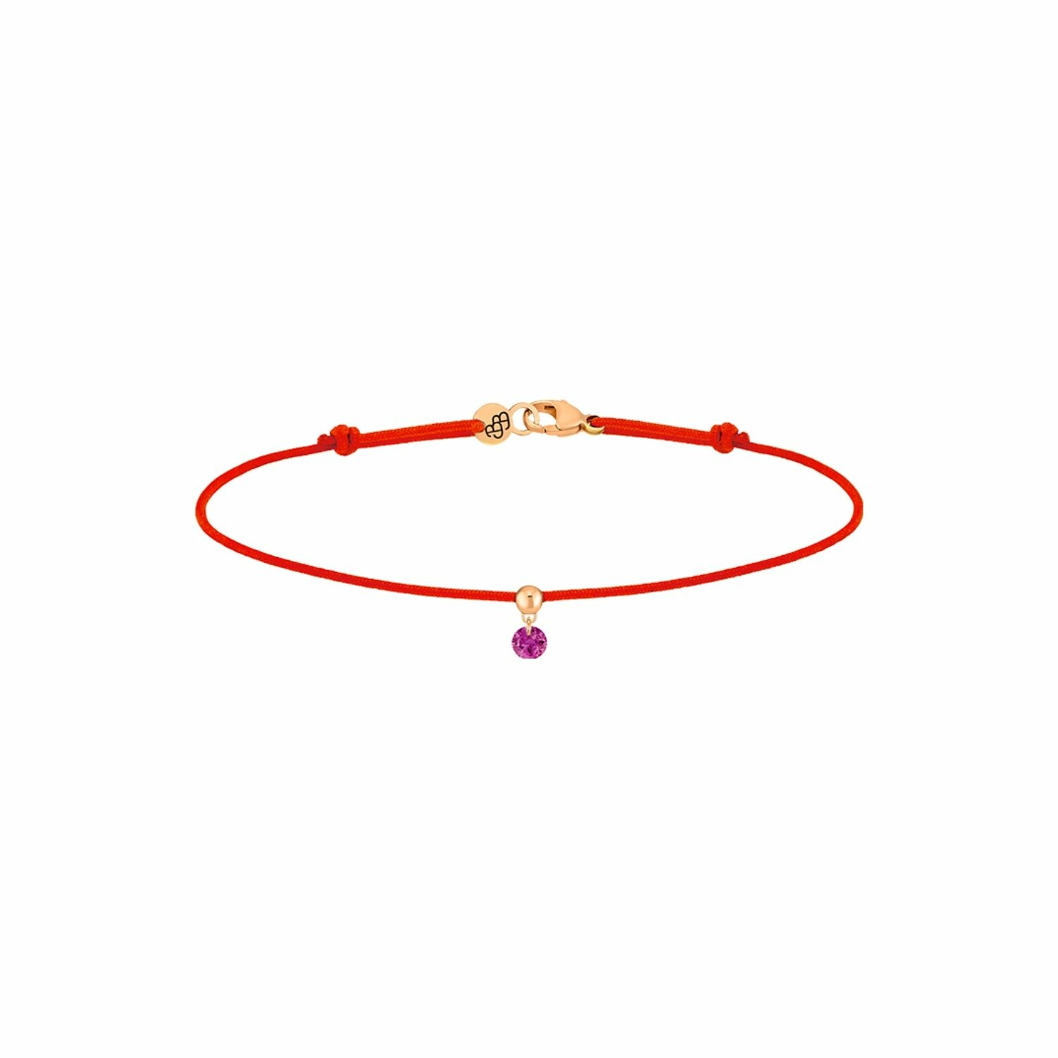 Achat Bracelet sur cordon La Brune & La Blonde BB rouge en or rose et rubis 0.15ct