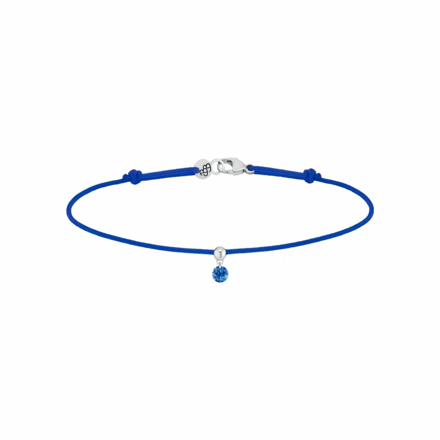 Achat Bracelet sur cordon La Brune & La Blonde BB Cord bleu en or blanc et saphir 0.15ct