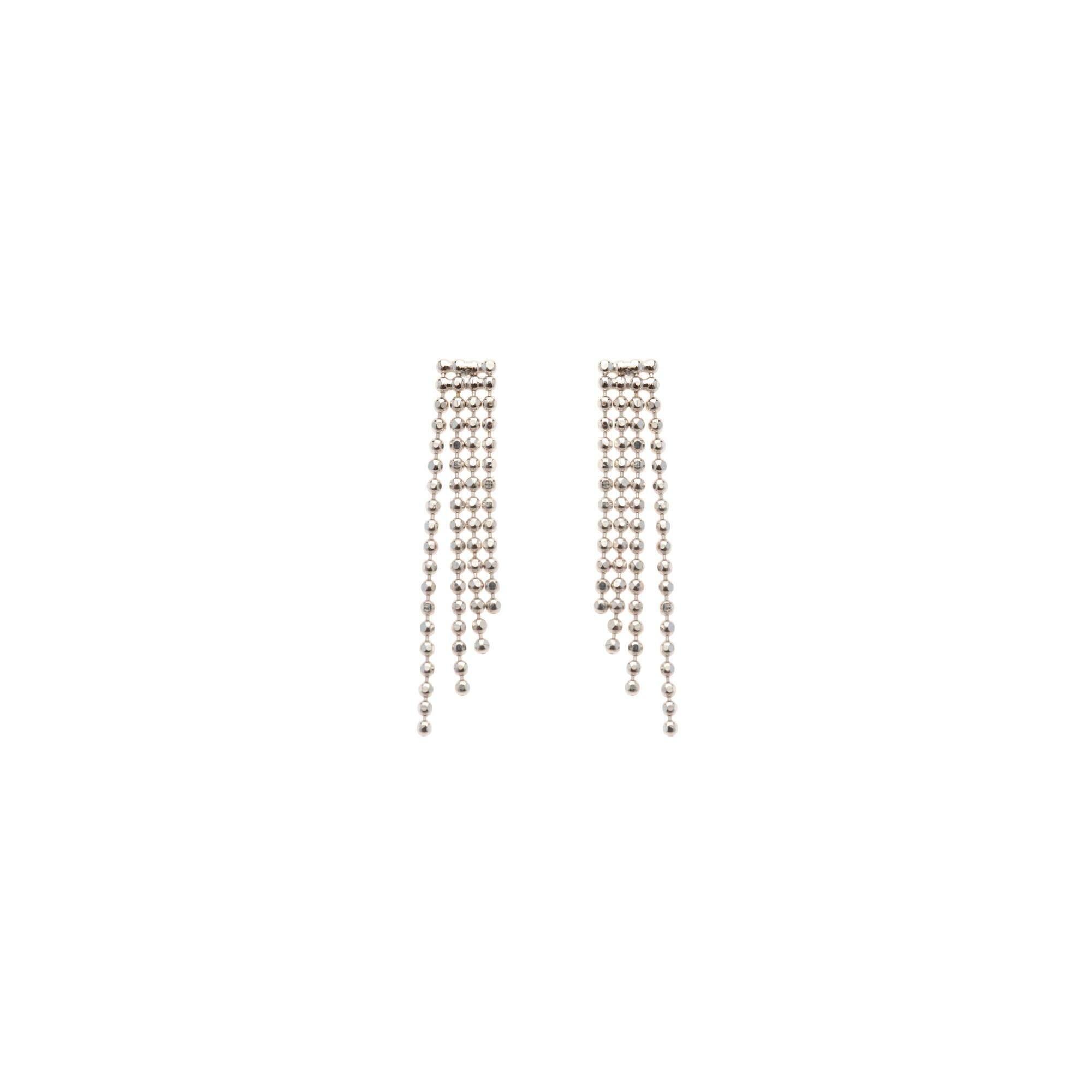 Achat Boucles d'oreilles Maison Ballet by Scarlett chaine boule facetée en or blanc