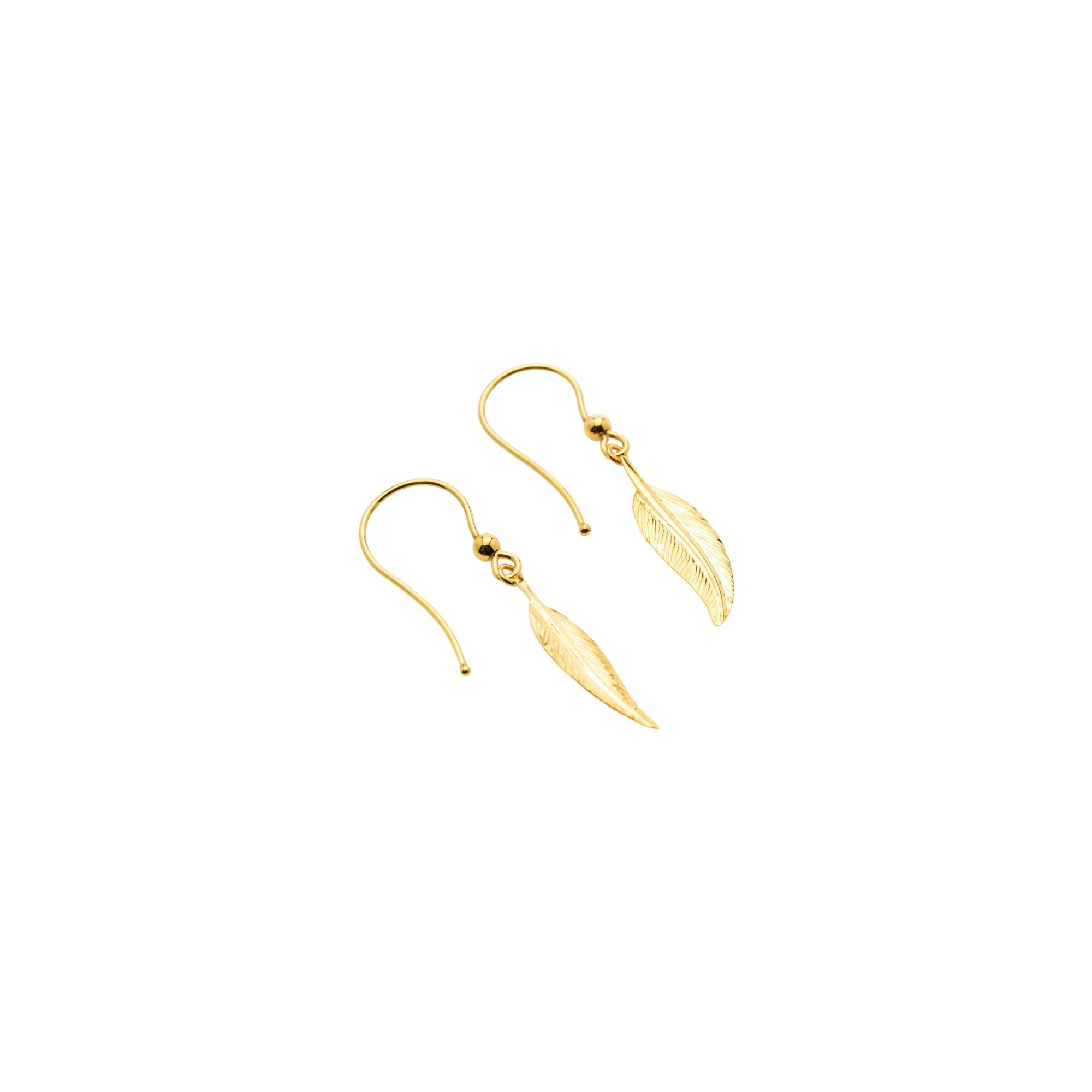 Achat Boucles d'oreilles Maison Ballet by Scarlett moyenne plume sur crochet en or jaune