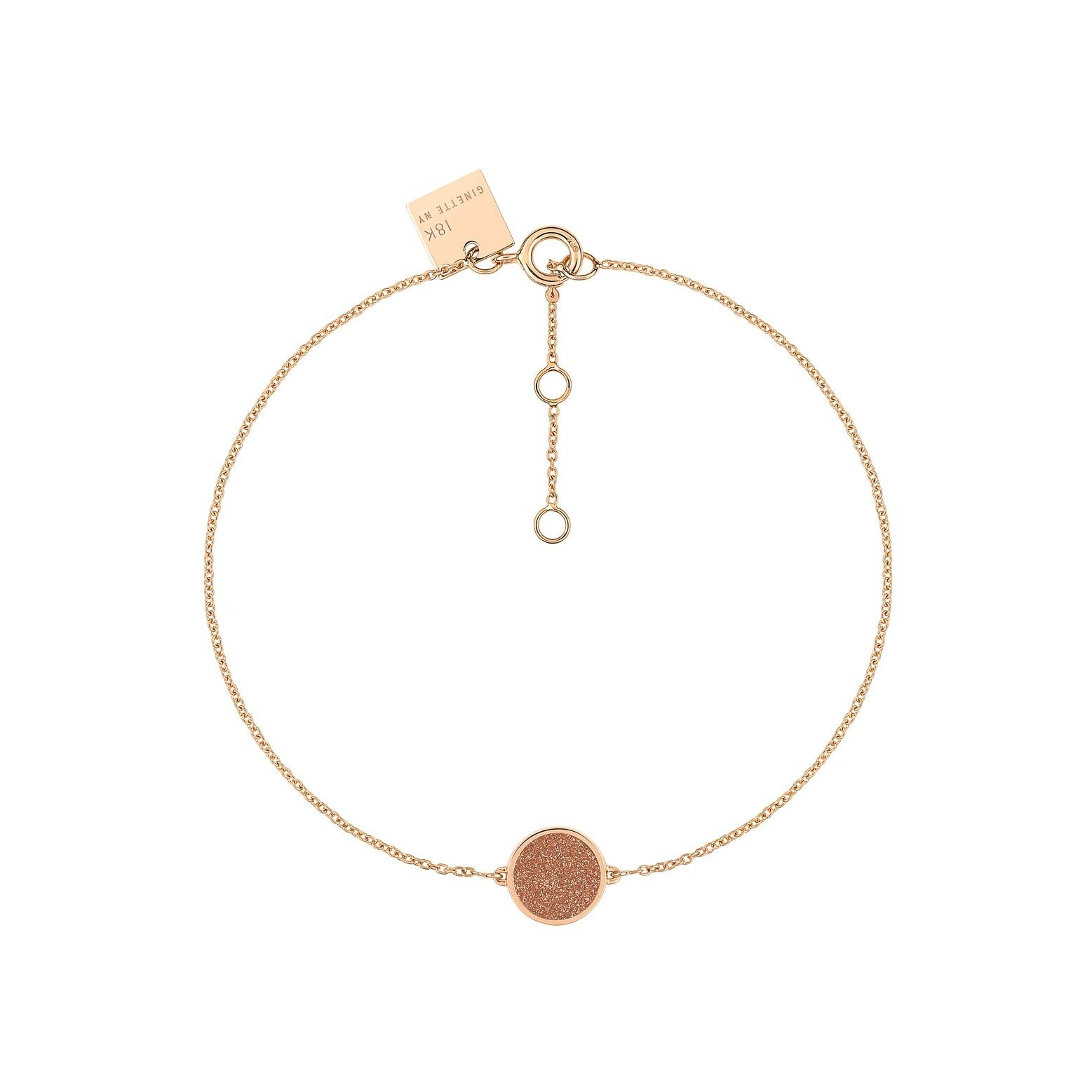 Achat Bracelet Ginette NY MINI EVER DISC en or rose et pierre de sable