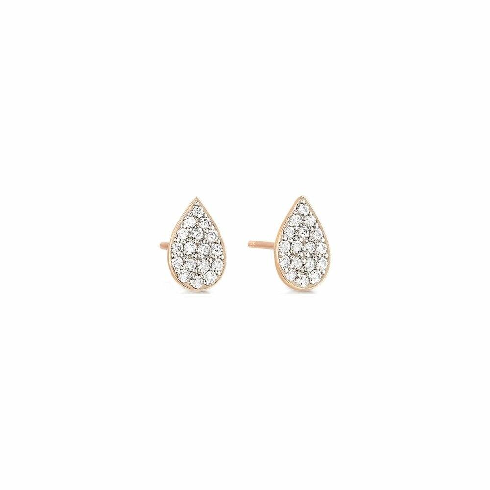 Boucles d'oreilles Ginette NY BLISS en or rose et diamants
