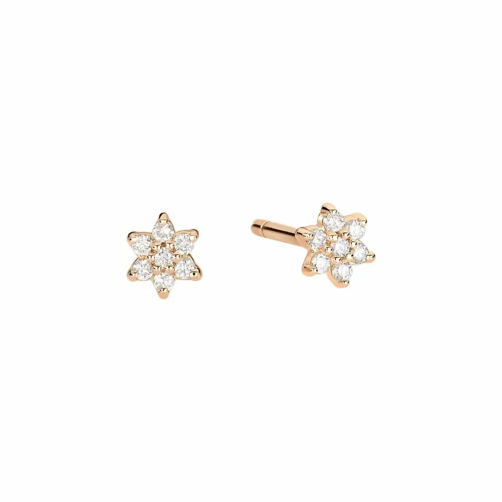 Achat Boucles d'oreilles Ginette NY MINI STAR en or rose et diamants