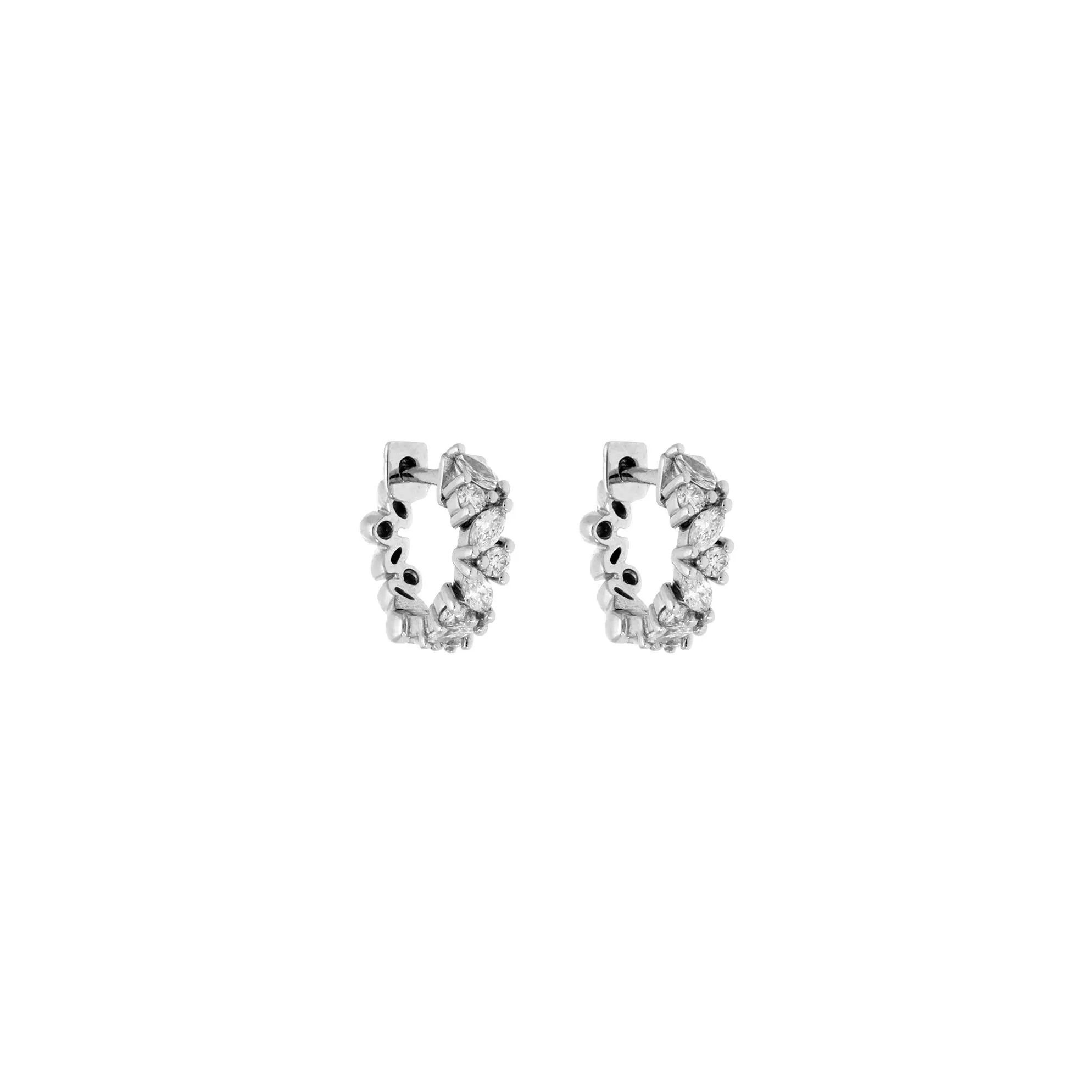 Achat Boucles d'oreilles créoles Indygo Jewels Hype en or blanc et diamants