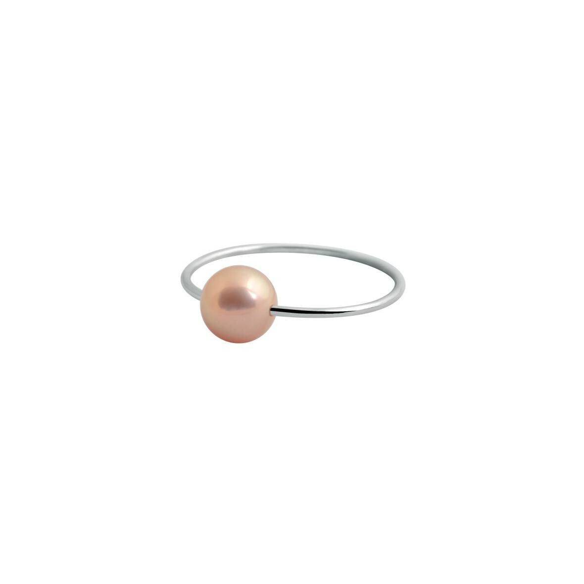 Achat Bague Claverin Simply Pearly en or blanc et perle rose