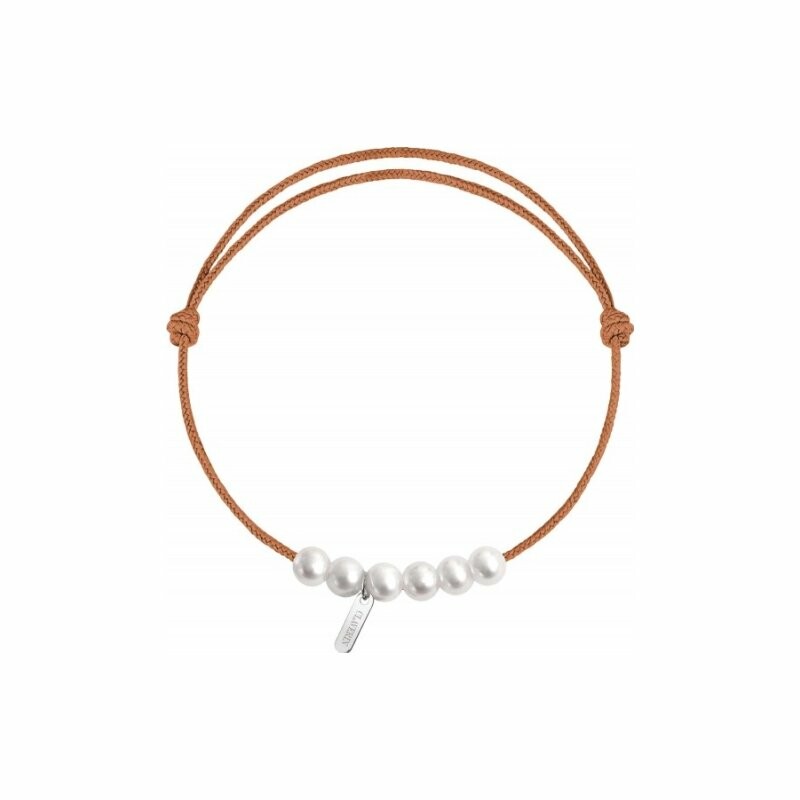 Achat Bracelet sur cordon Claverin Cordon Mini en or blanc et perles blanches