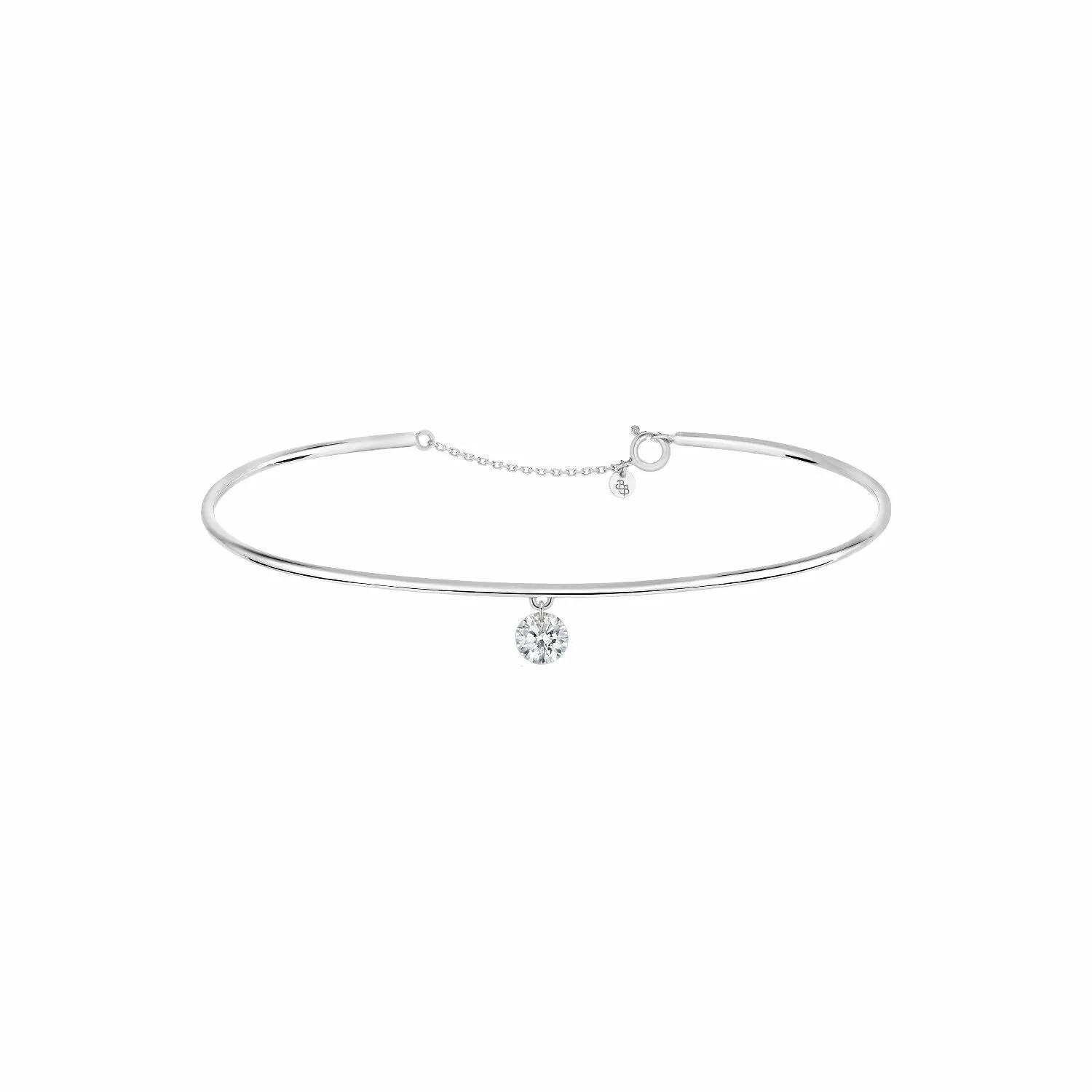 360° Bracelet jonc La Brune & La Blonde 360° en or blanc et diamant de 0.10ct