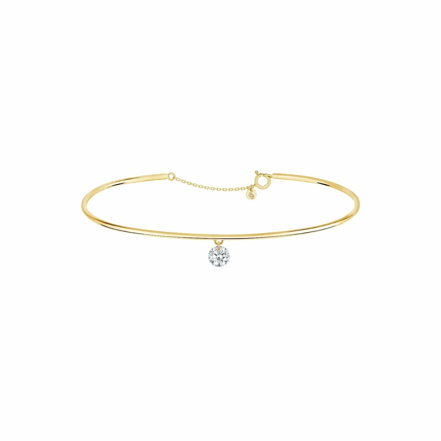 360° Bracelet jonc La Brune & La Blonde 360° en or jaune et diamant de 0.20ct