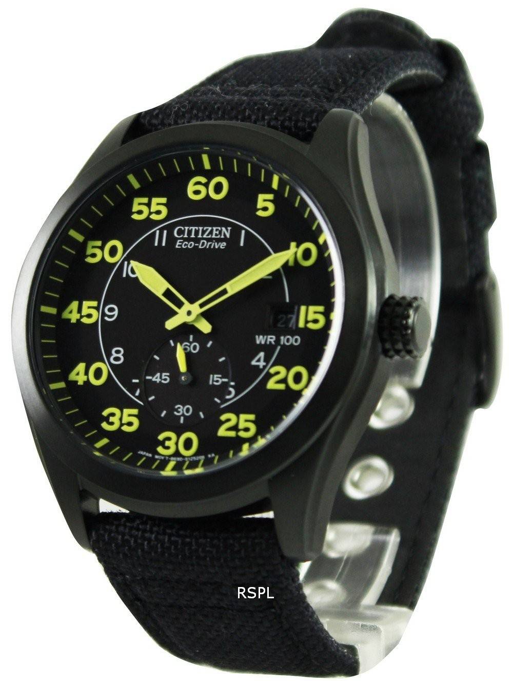 Montre Citizen Eco-Drive noir toile sangle BV1085-14F masculine