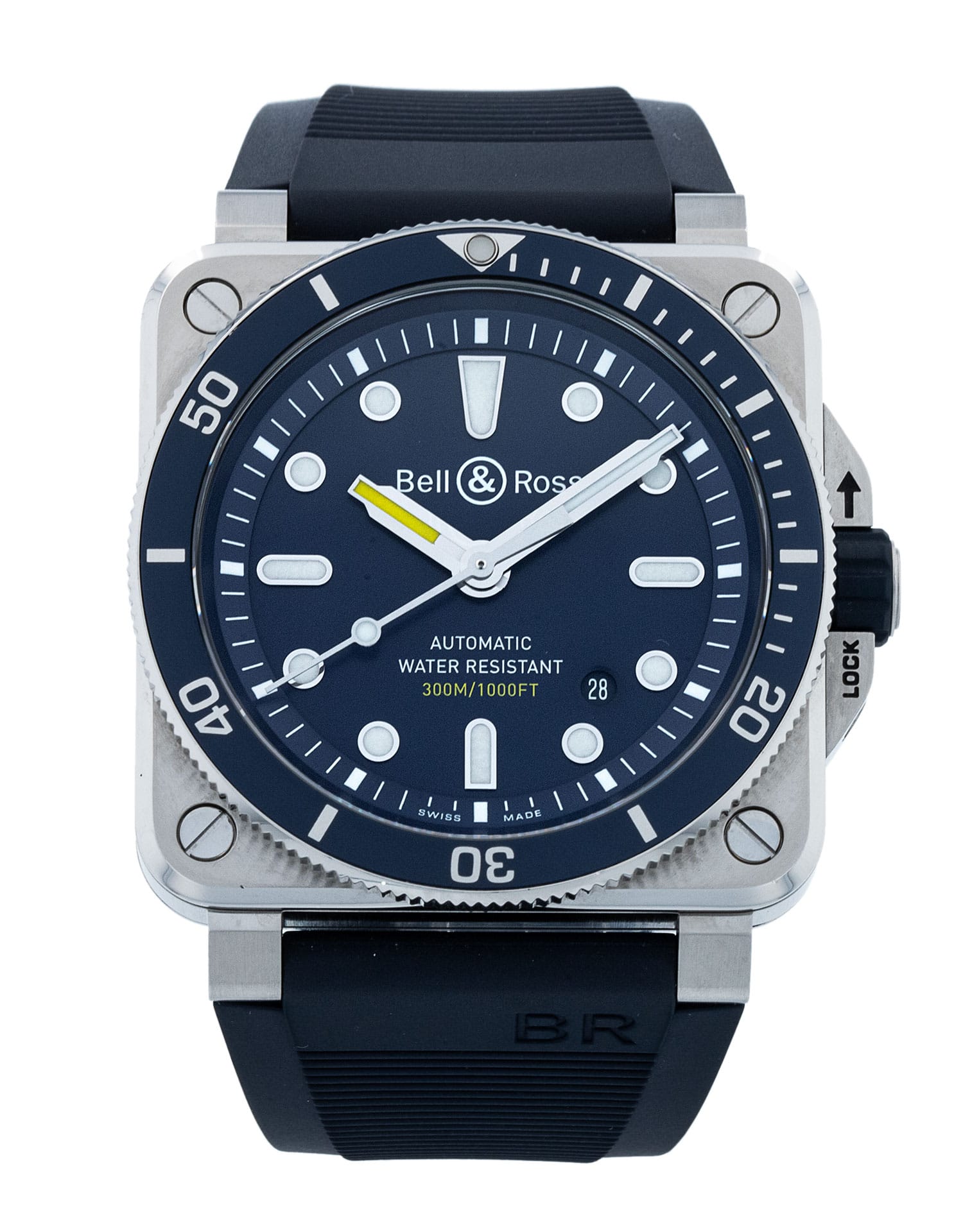 Bell and Ross BR03-92 - cadran Baton bleue