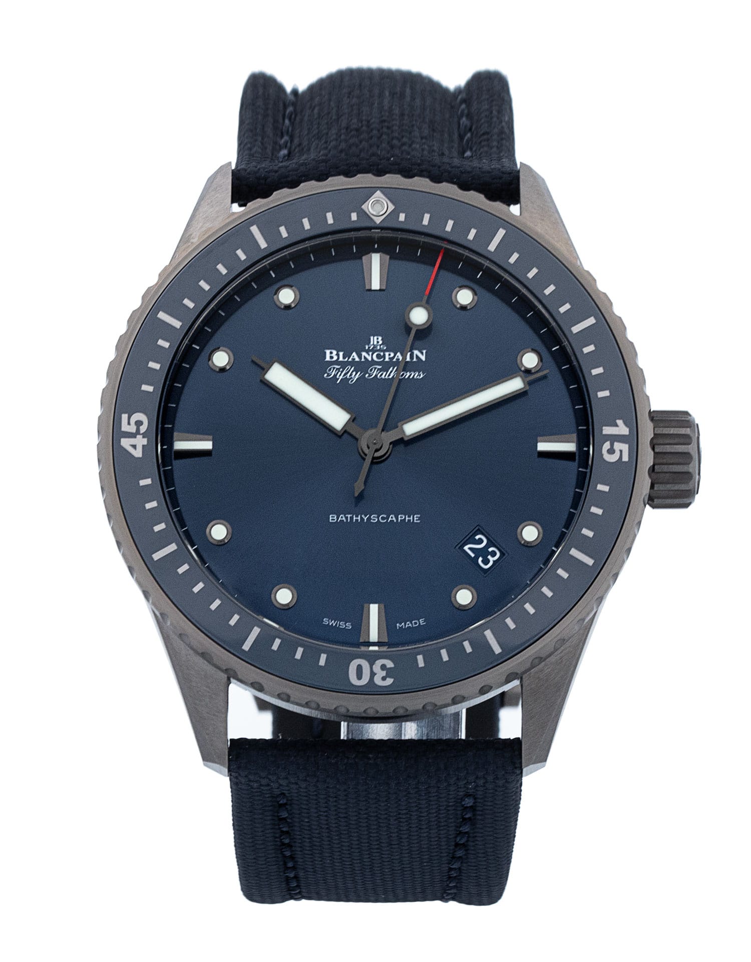 Blancpain Fifty Fathoms - cadran Bleu et un bracelet e Tissu