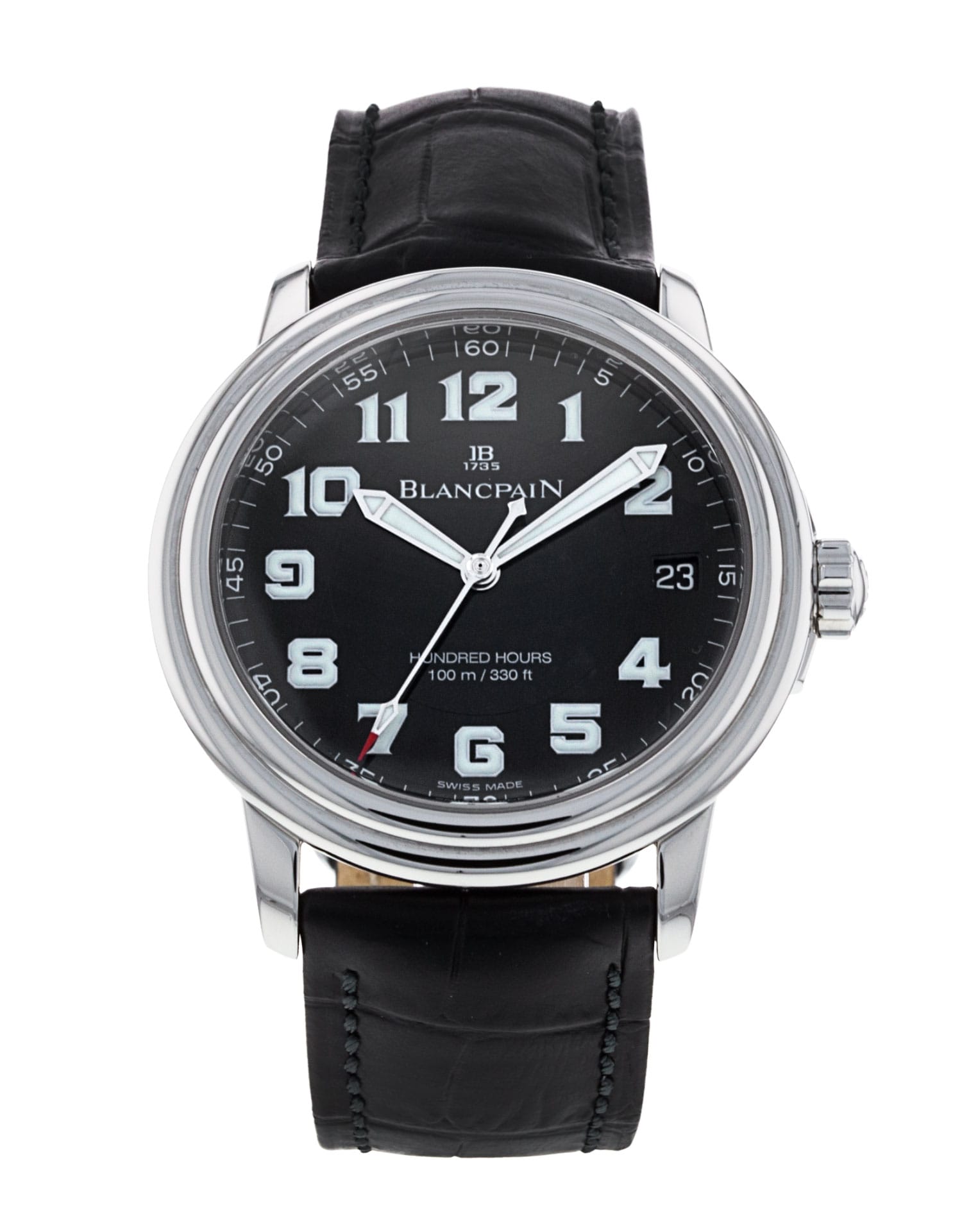 Blancpain Leman - cadran Noir arabe et un bracelet e Cuir