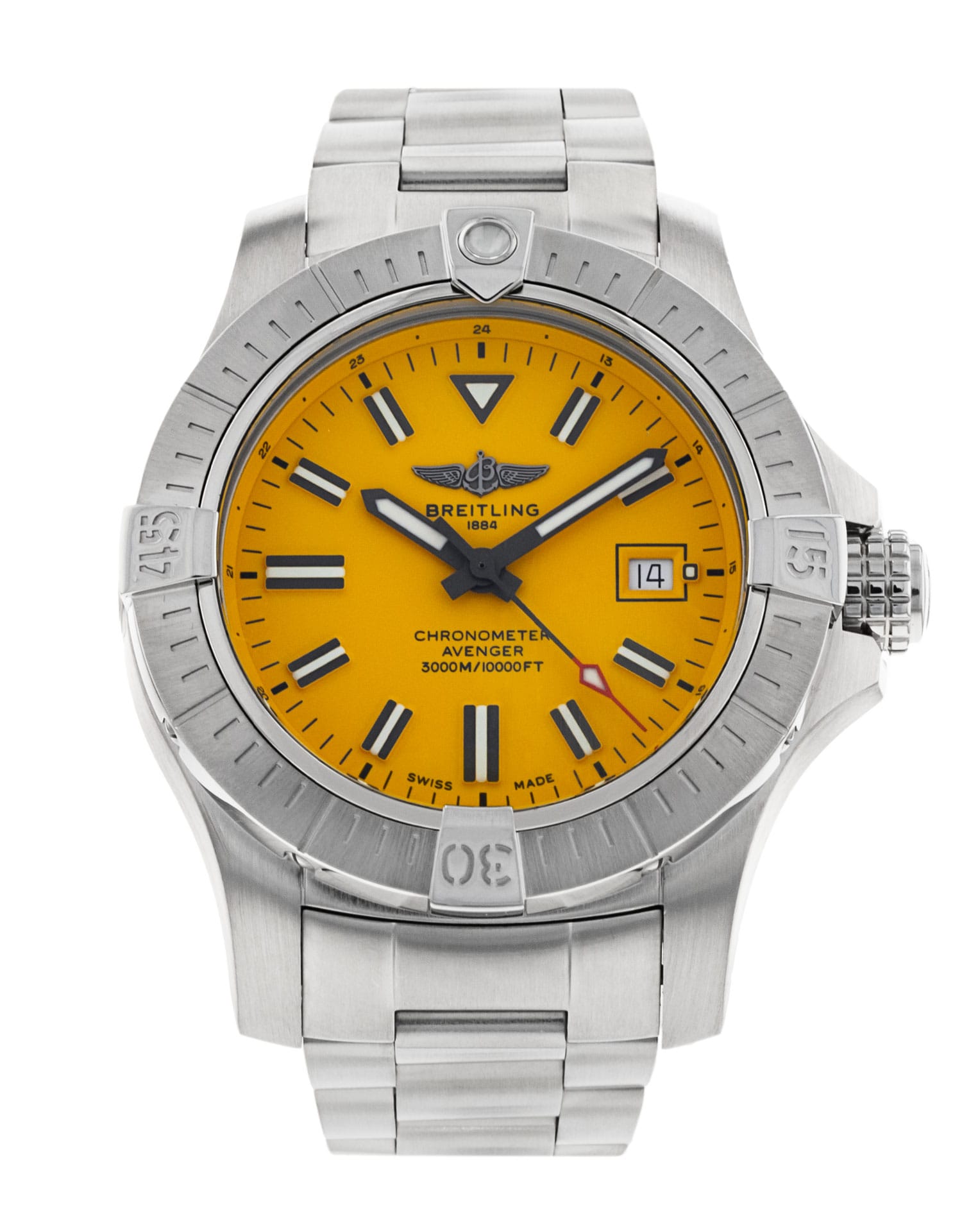 Breitling Avenger Automatic 45 - cadran Baton jaune
