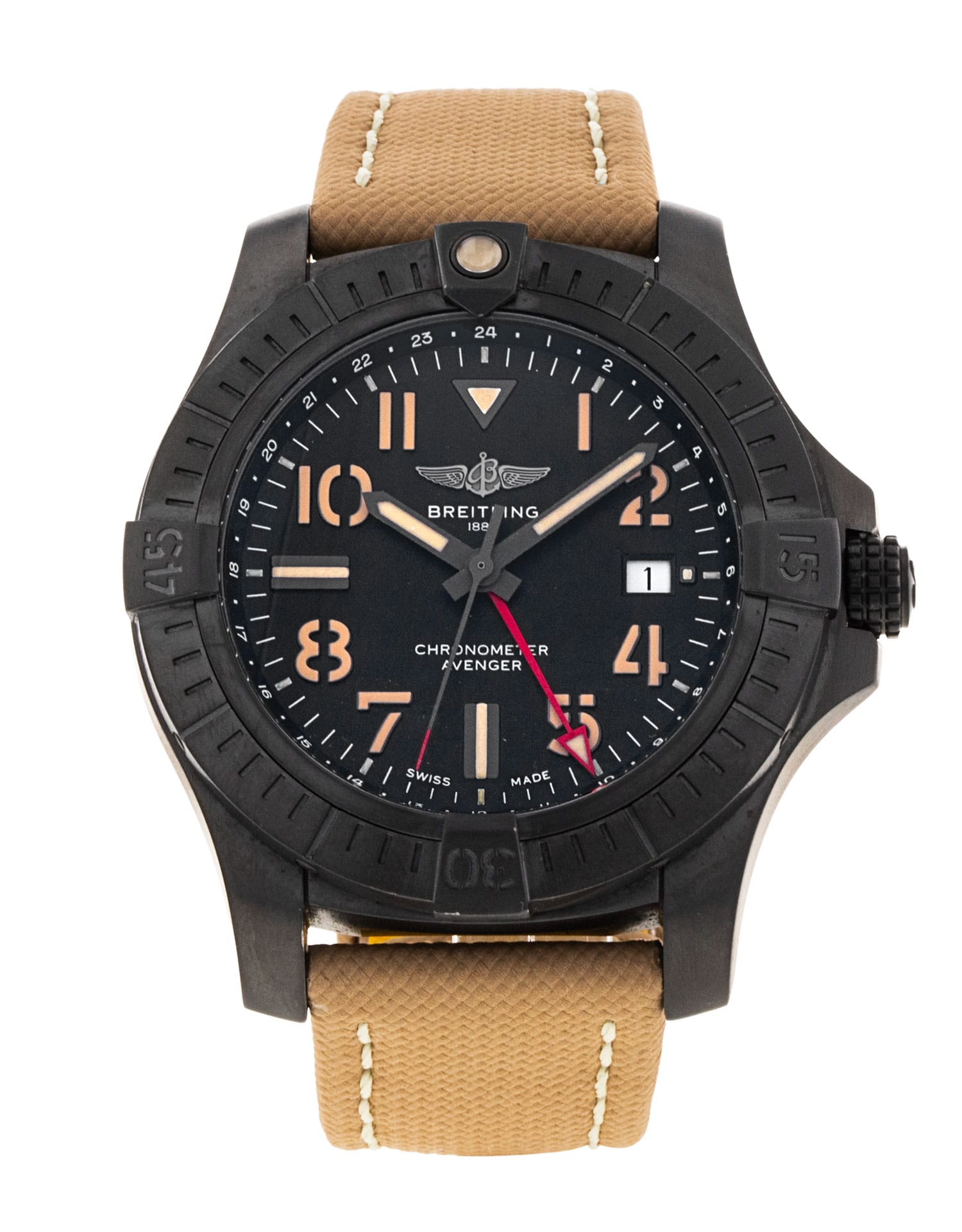 Breitling Avenger Automatic GMT 45 Night Mission - cadran Noir arabe