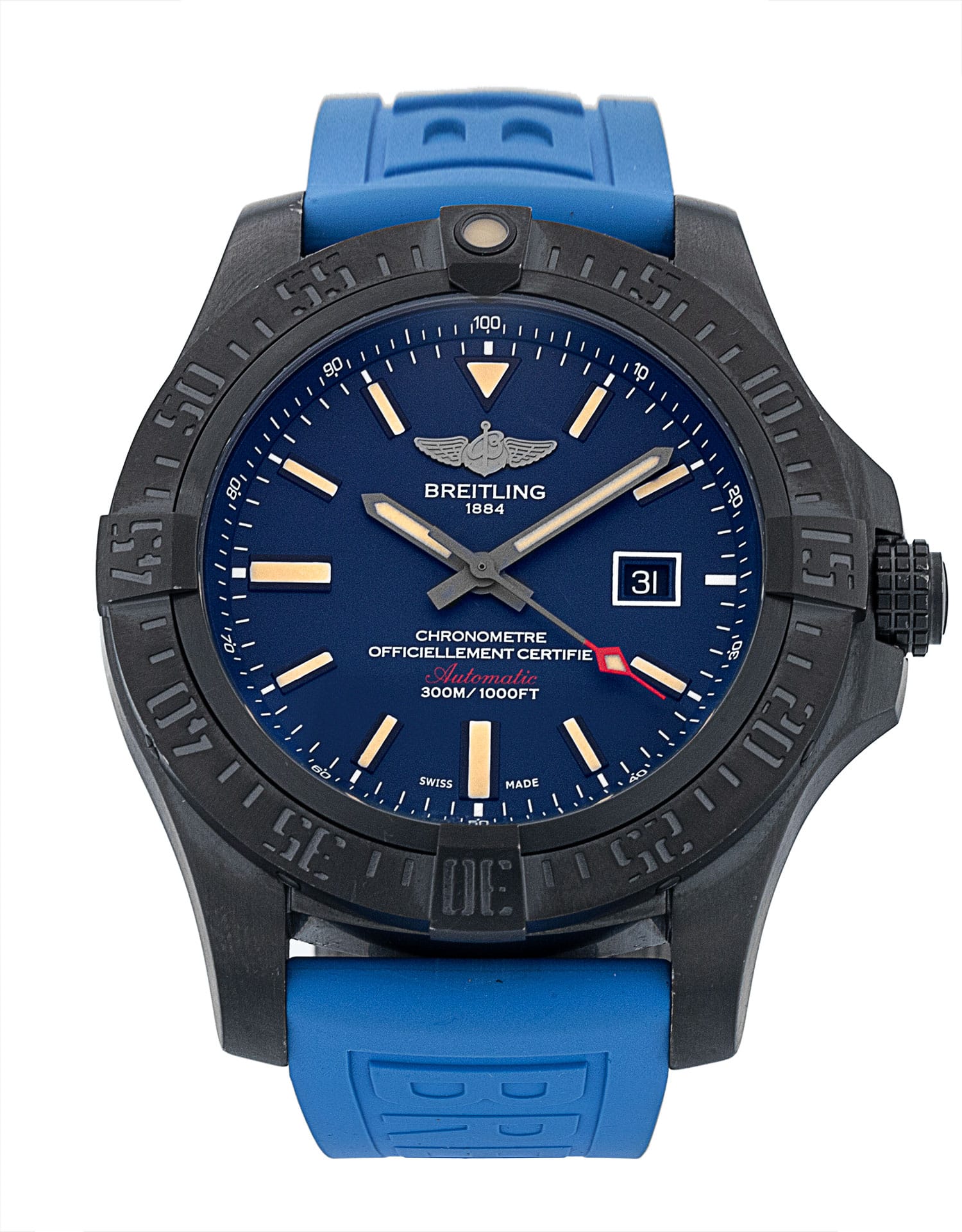 Breitling Avenger Blackbird - cadran Baton bleue