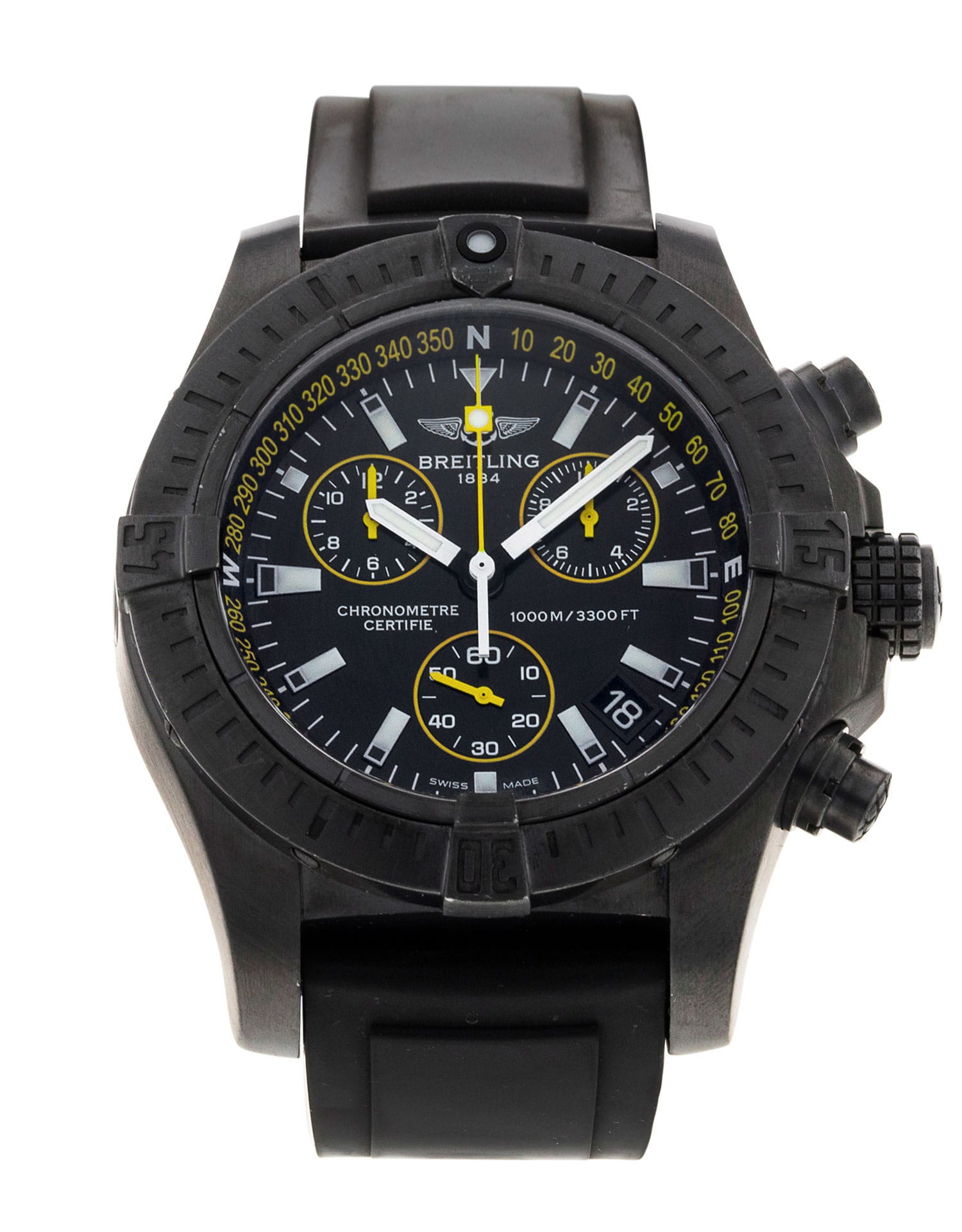 Breitling Avenger Seawolf - cadran Baton noire & jaune