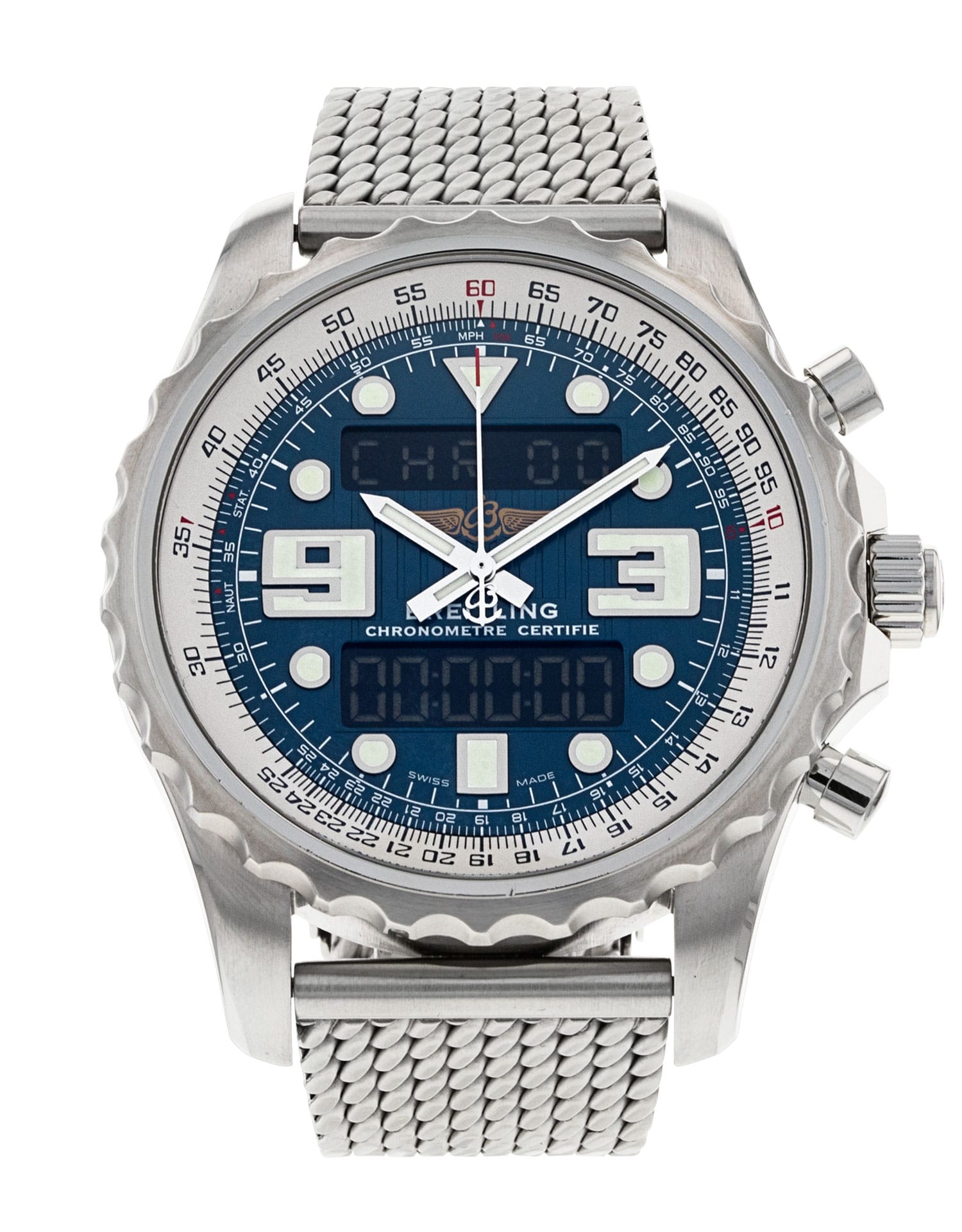 Breitling Chronospace - cadran Bleu quartier arabe