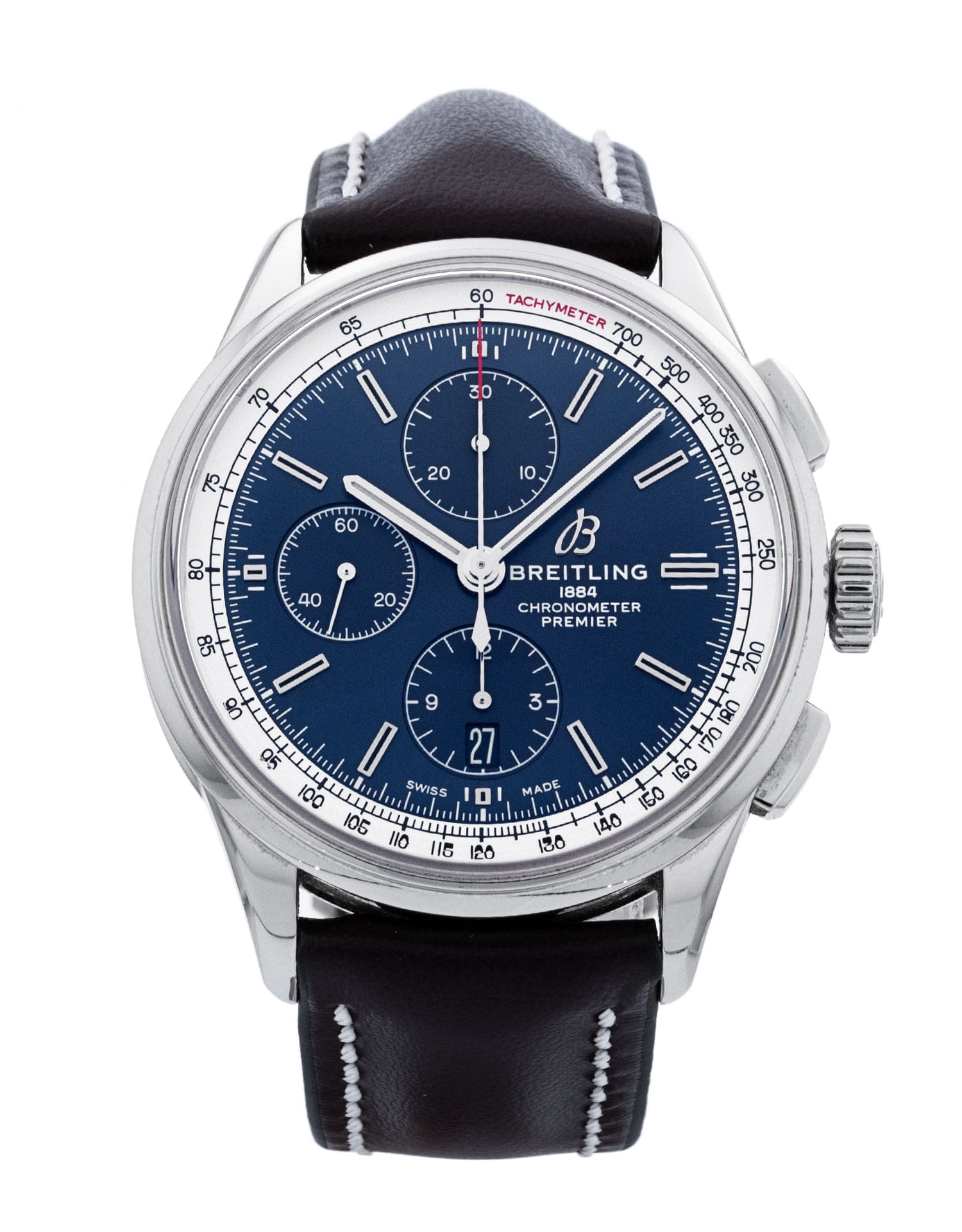 Breitling Premier - cadran Baton bleue et un bracelet e Cuir