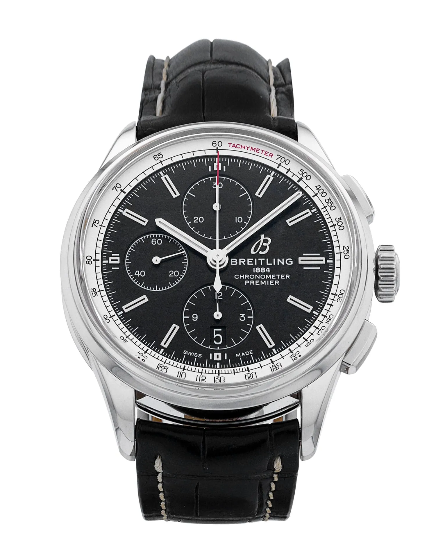 Breitling Premier - cadran Baton noire et un bracelet e Cuir