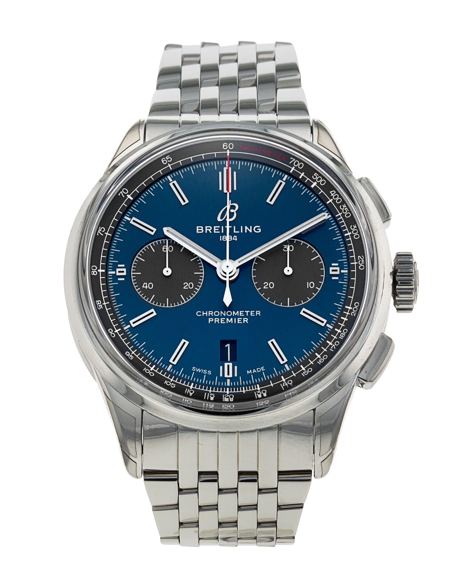 Breitling Premier B01 - cadran Baton bleue