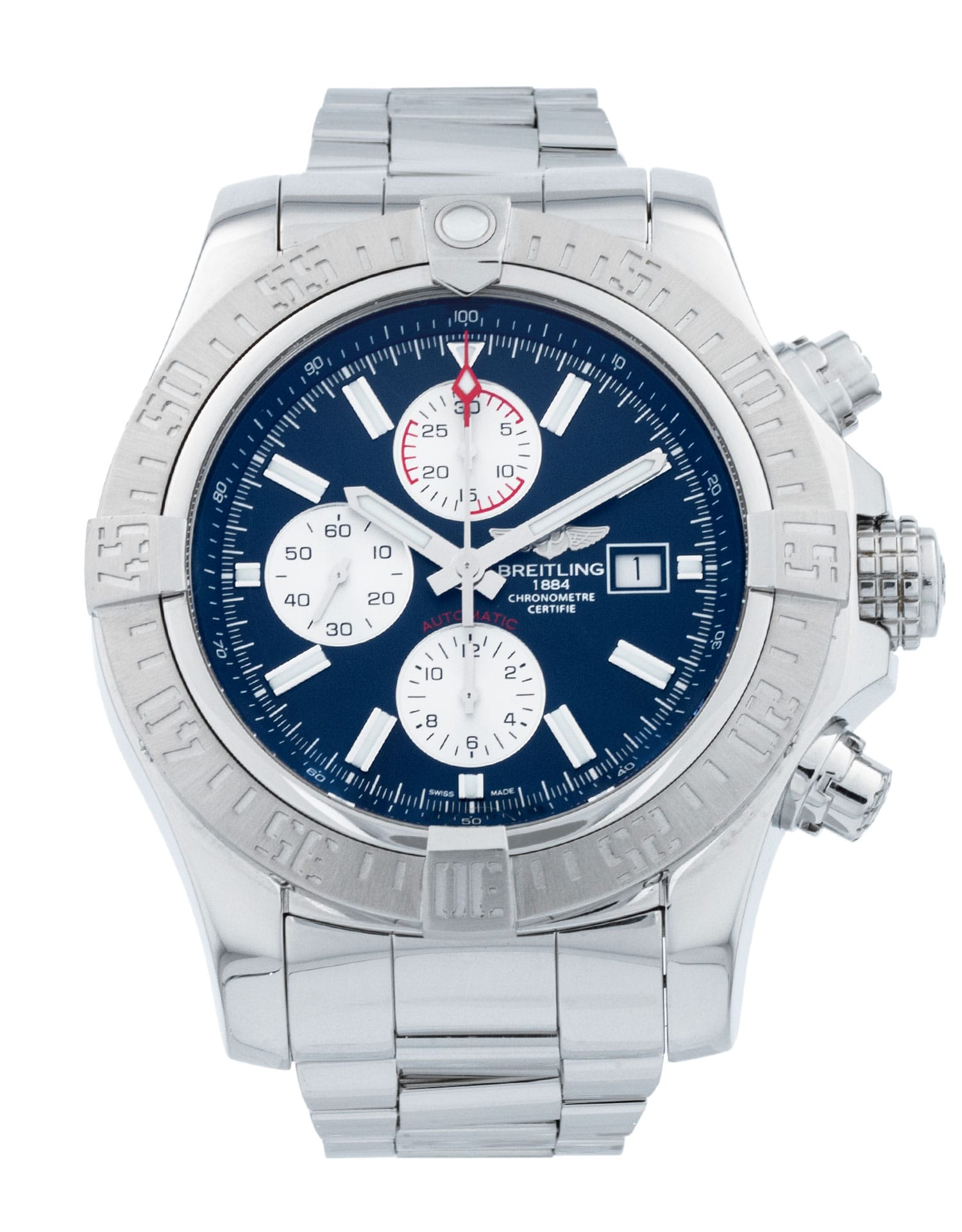Breitling Super Avenger II - cadran Baton bleue