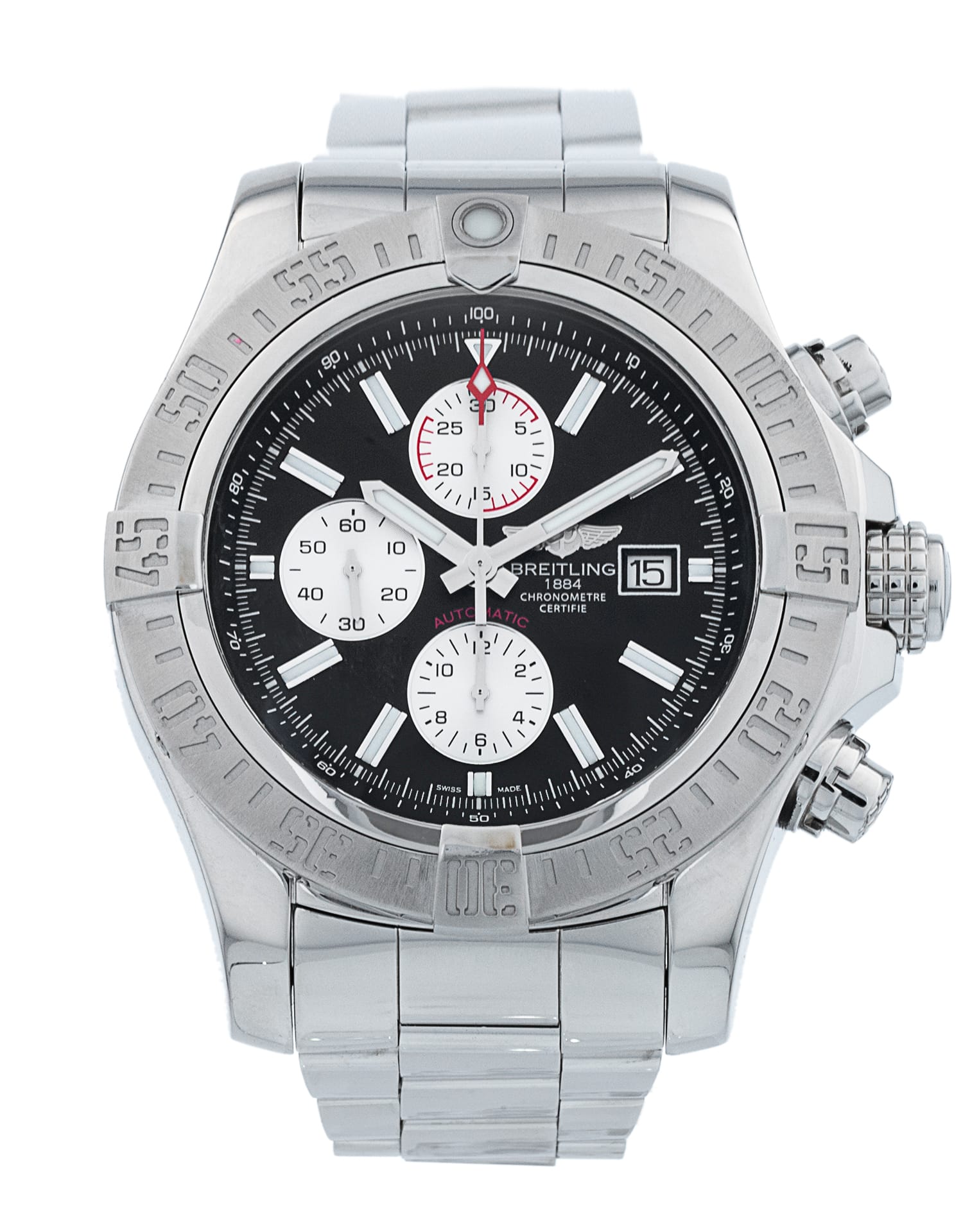 Breitling Super Avenger II - cadran Baton noire