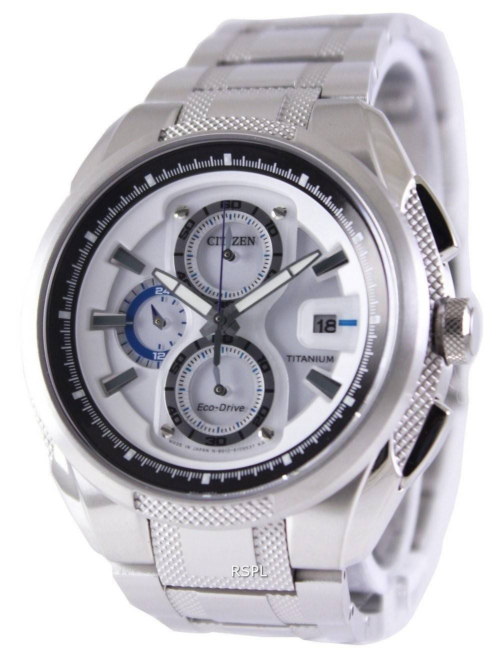Montre Citizen Eco-Drive Chronograph titane Super CA0201-51 b