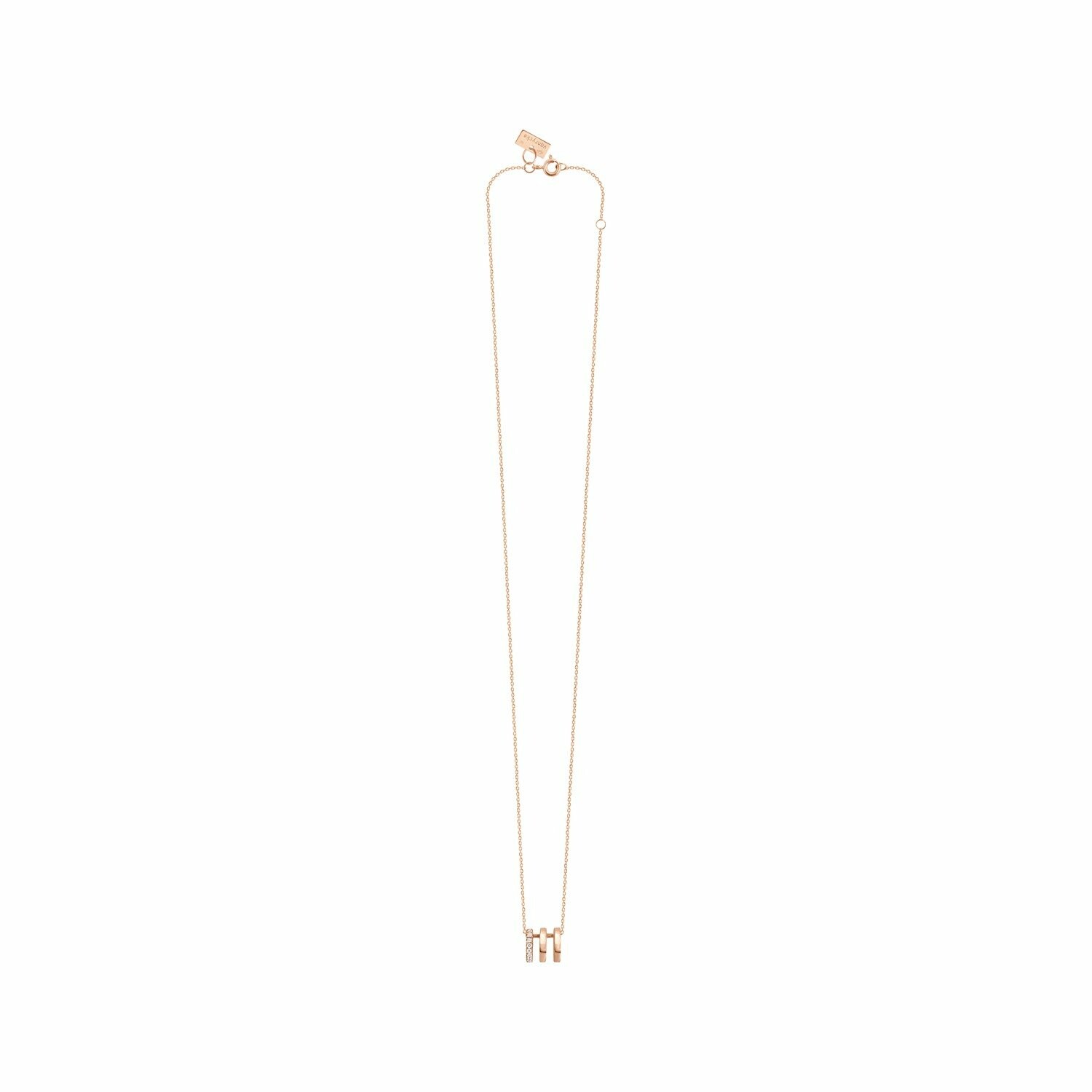 Collier Vanrycke Charlie en or rose et pavée de diamants