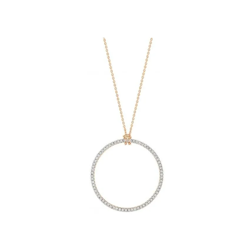 Collier Ginette NY BABY CIRCLES en or rose et diamants CCE002D - Rigal