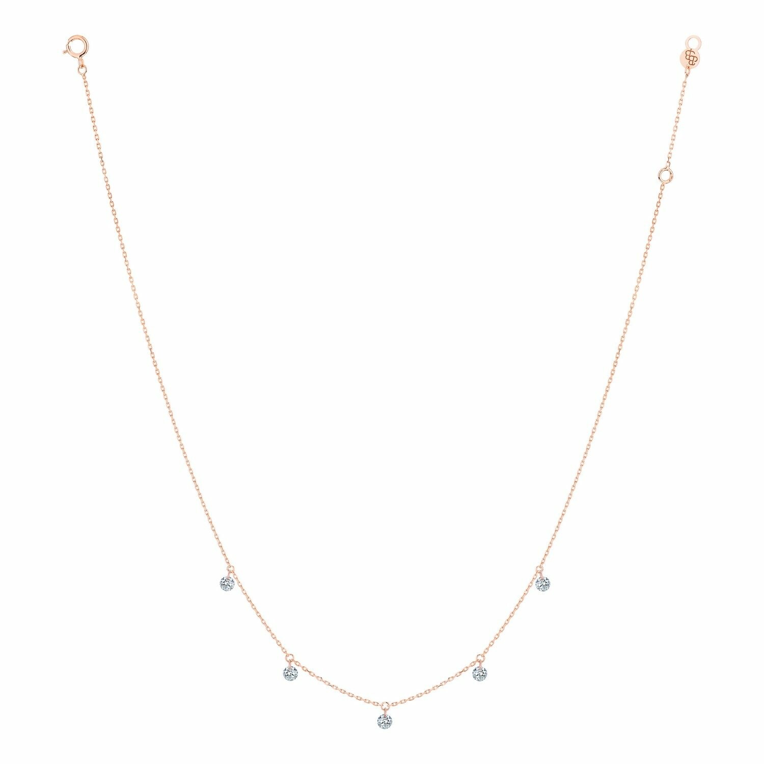 Achat Collier La Brune & La Blonde 360° en or rose et diamants de 0.35ct