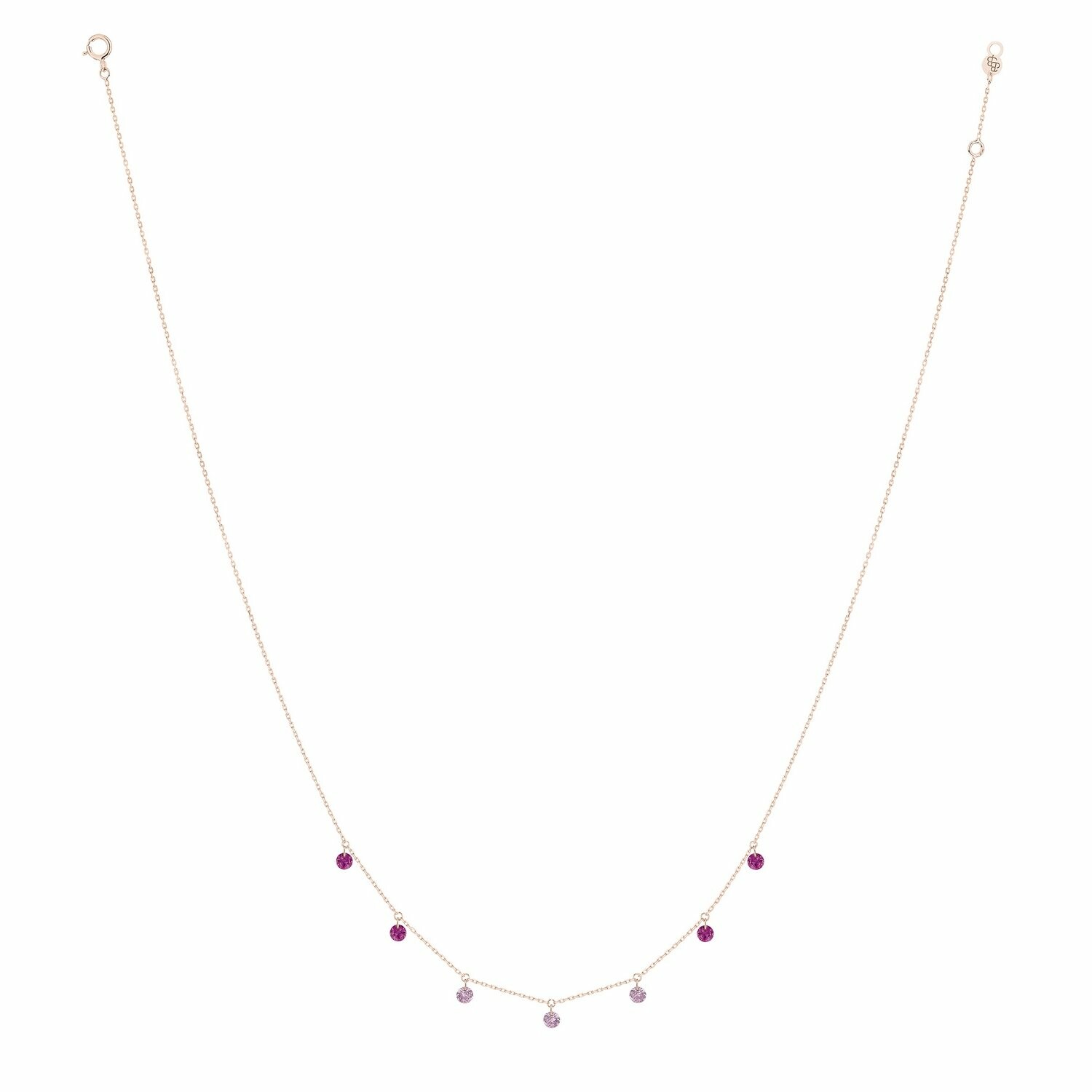 Achat Collier La Brune & La Blonde CONFETTI Rose en or rose, rubis et saphirs rose de 0.90ct