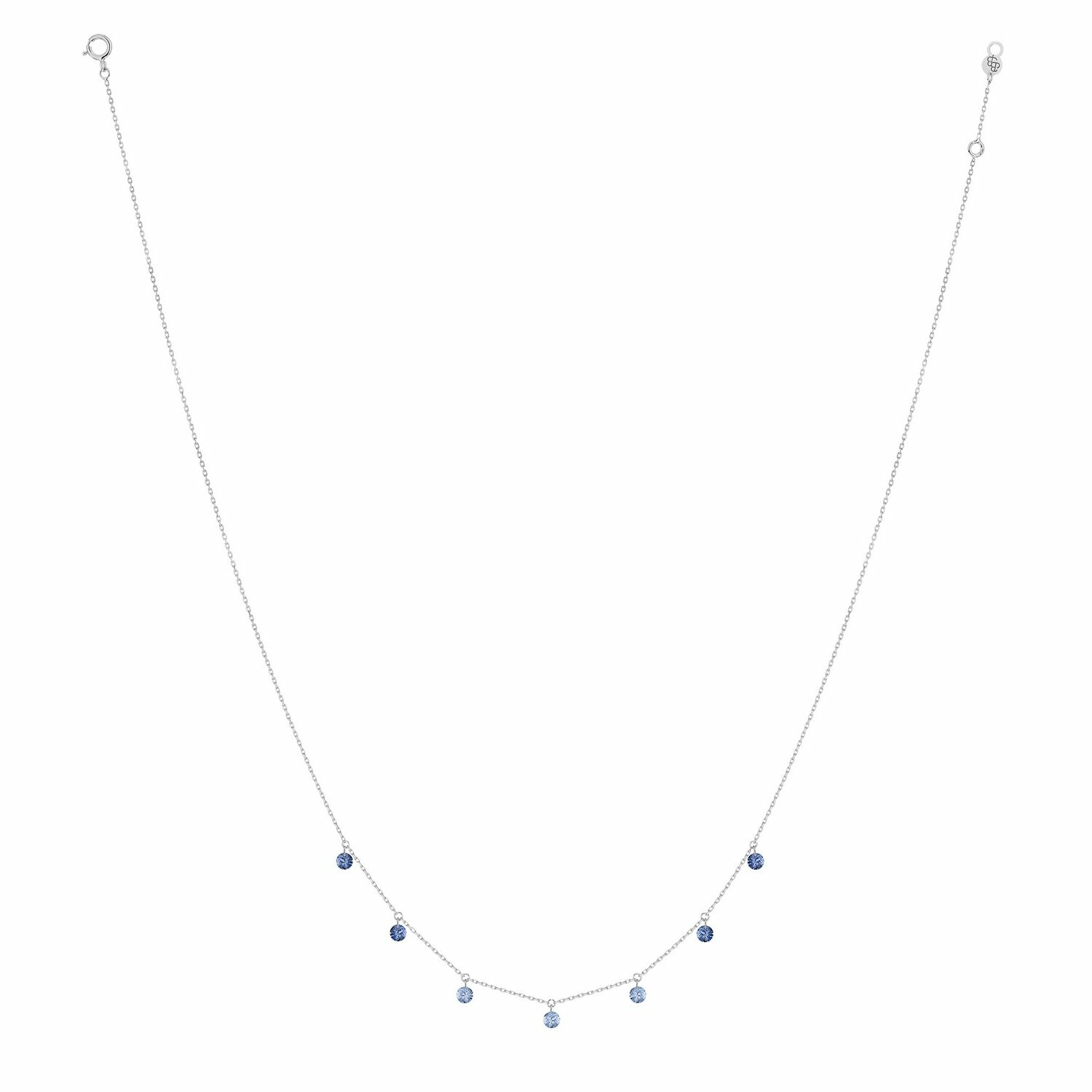 Achat Collier La Brune & La Blonde CONFETTI Bleu en or blanc et saphirs bleus de 0.90ct