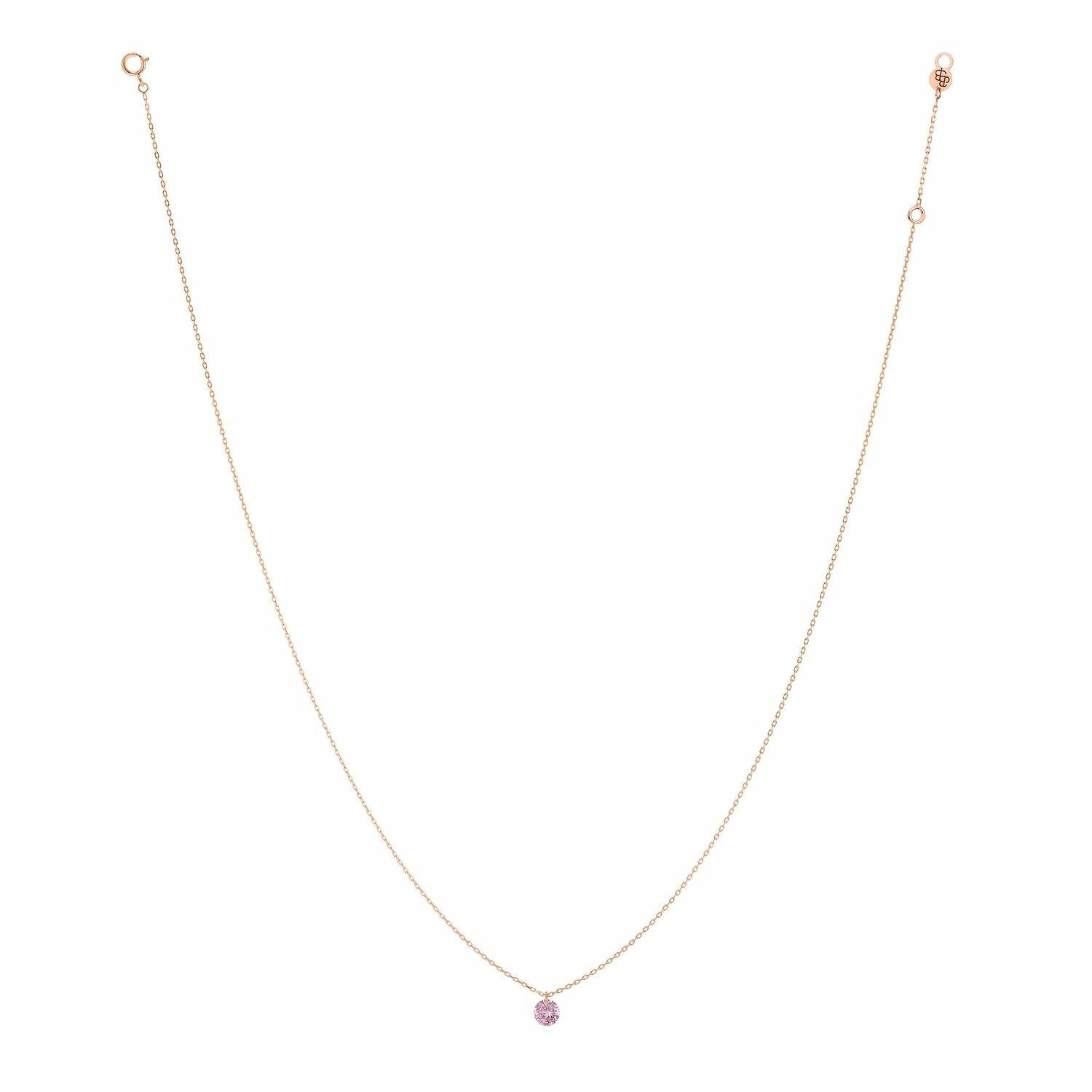 Achat Collier La Brune & La Blonde CONFETTI en or rose et saphir rose de 0.30ct