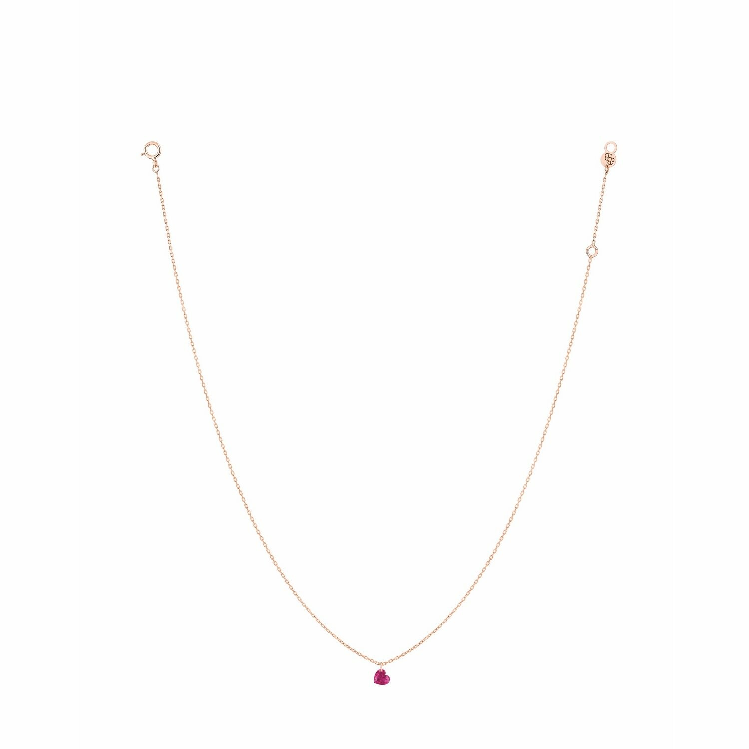 Achat Collier La Brune & La Blonde CONFETTI en or rose et rubis coeur de 0.30ct