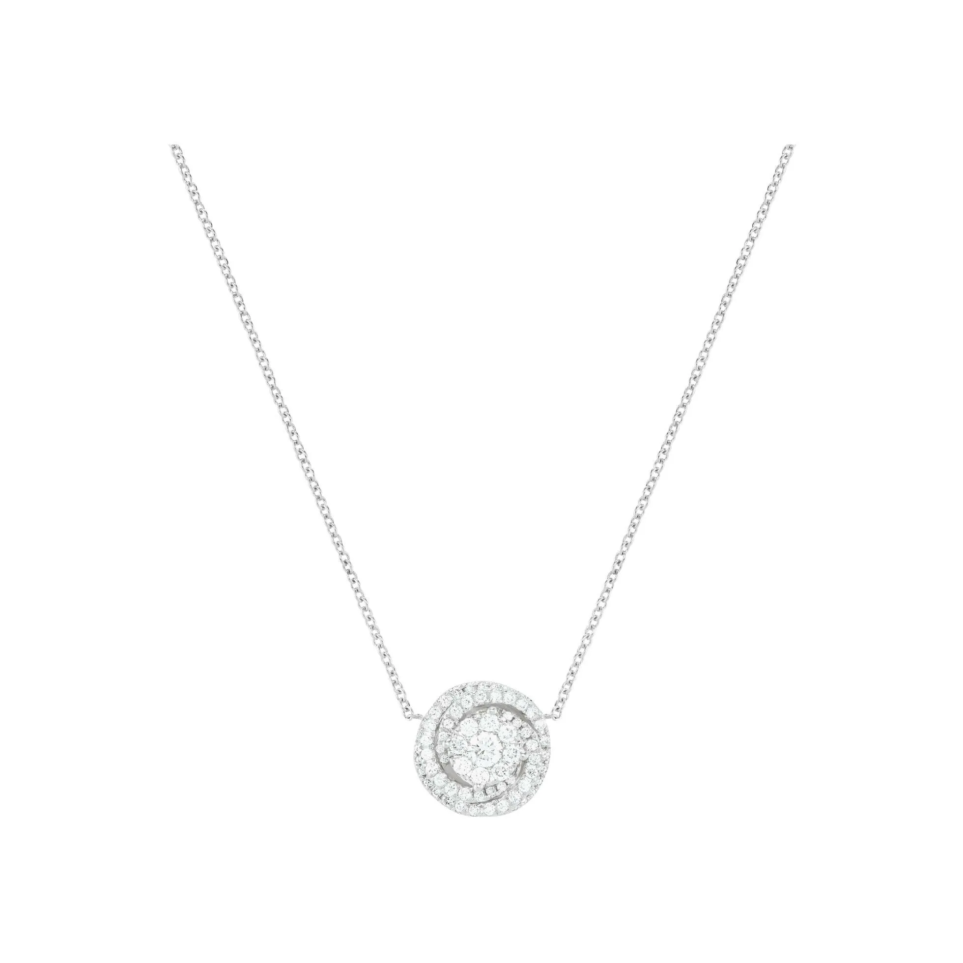 Achat Collier petit tourbillon en or blanc et diamants