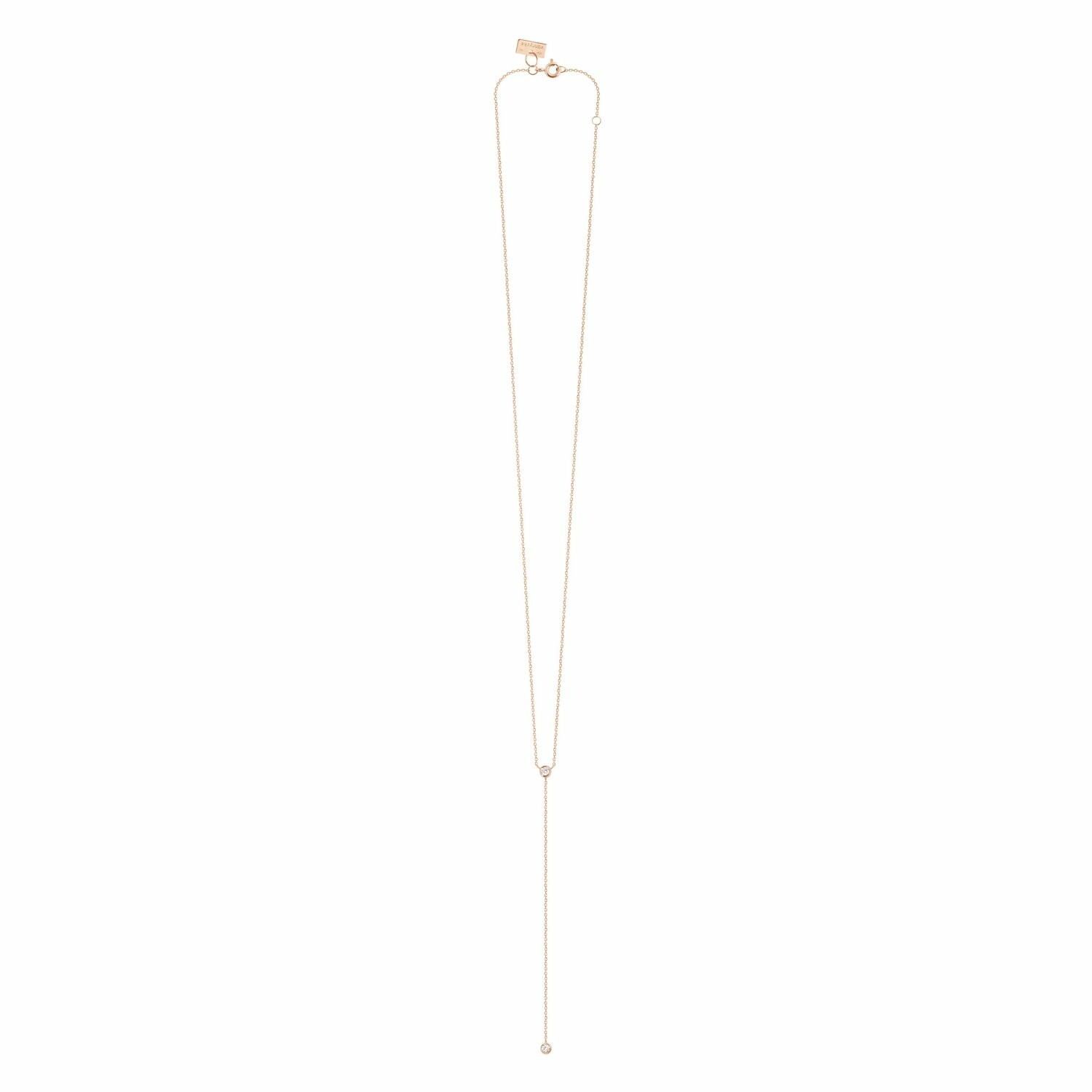 Collier pendant Vanrycke One en or rose et 2 diamants