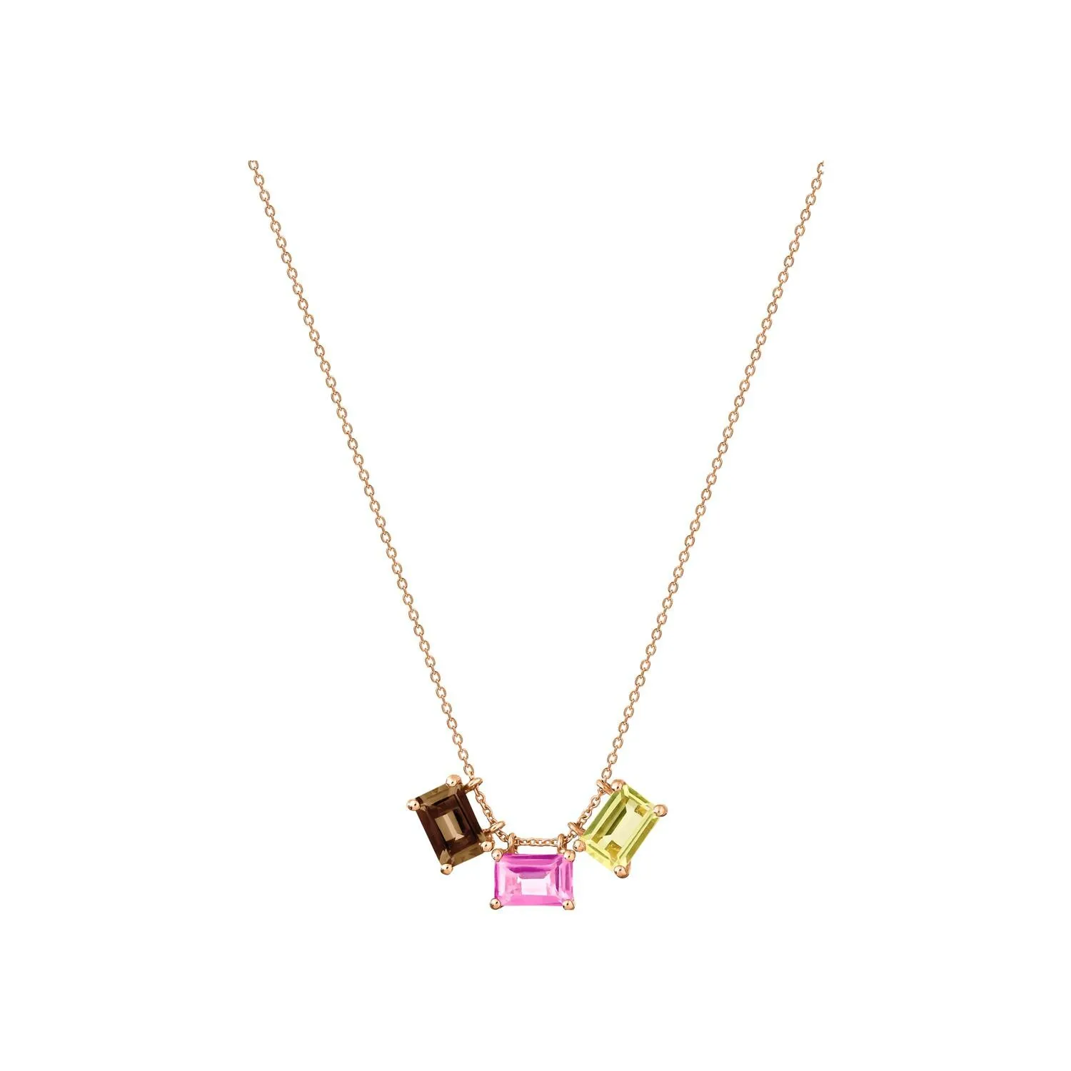 Achat Collier GINETTE NY COCKTAIL en or rose, quartz fumé, quartz et topaze
