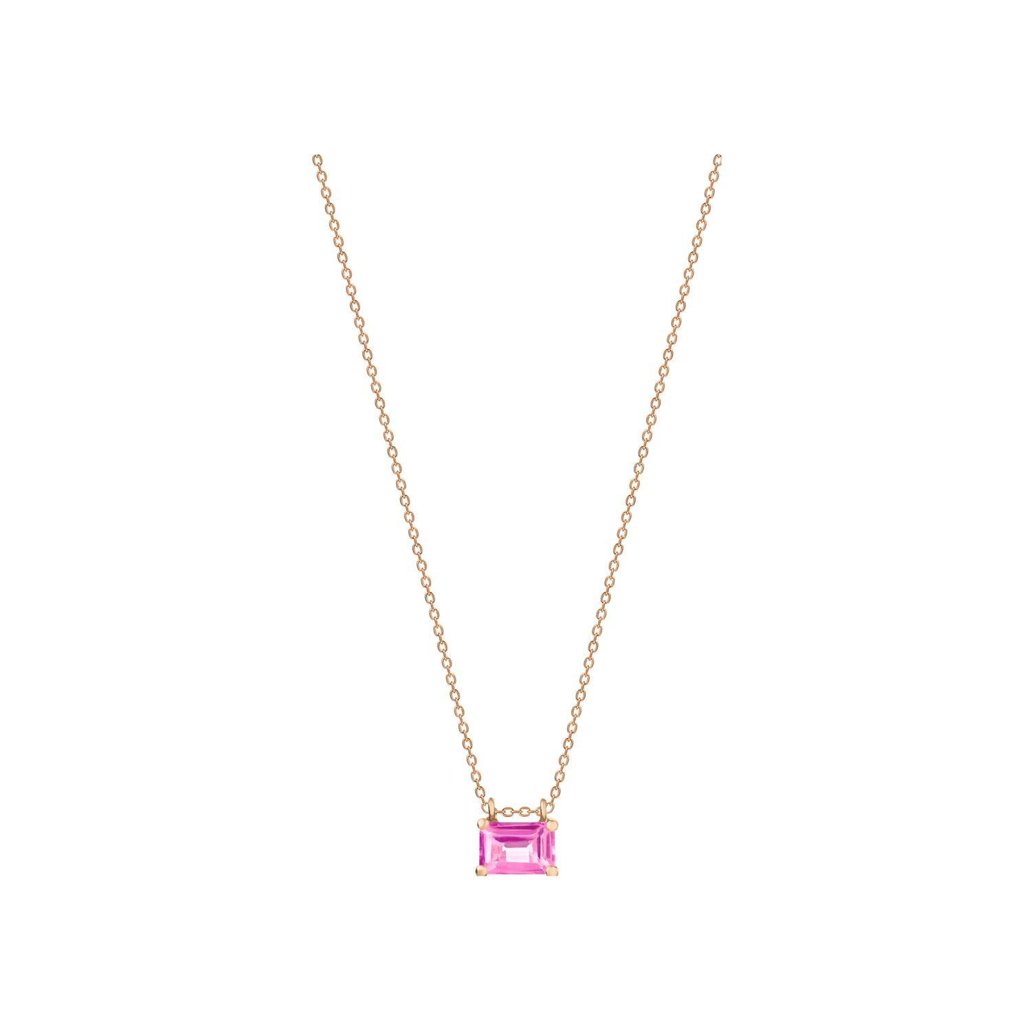 Collier Ginette NY COCKTAIL en or rose et topaze