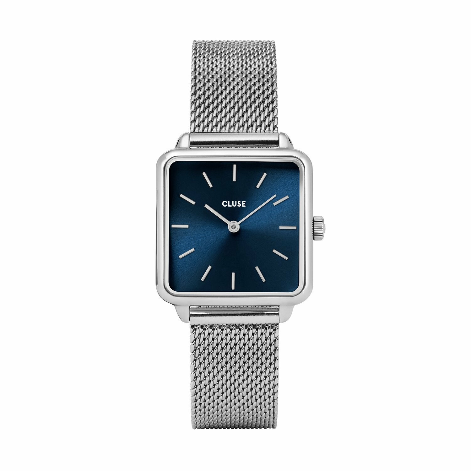 Montre Cluse La Tétragone Mesh, Silver, Marine Blue/Silver