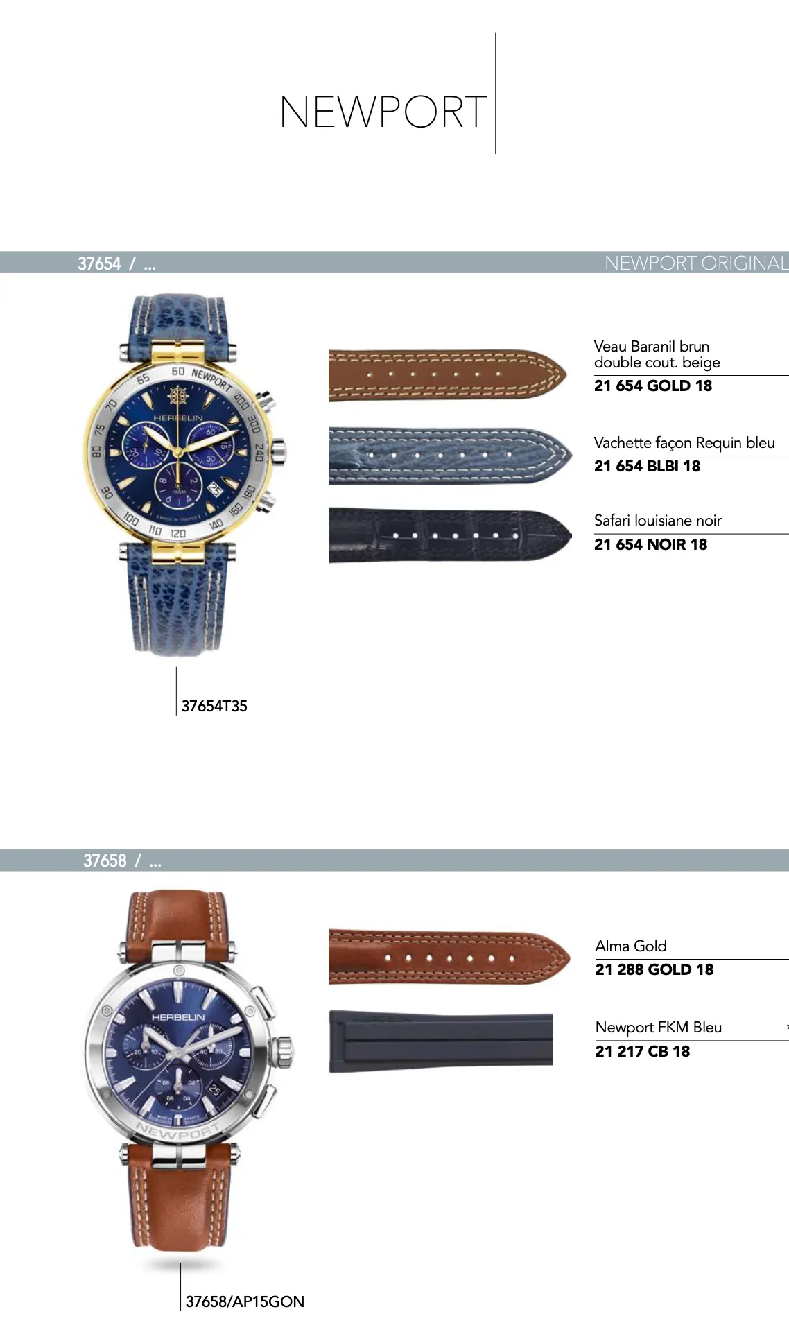 Recharge Bracelet cuir pour montre *Newport * 37654 / ....37658 / ...