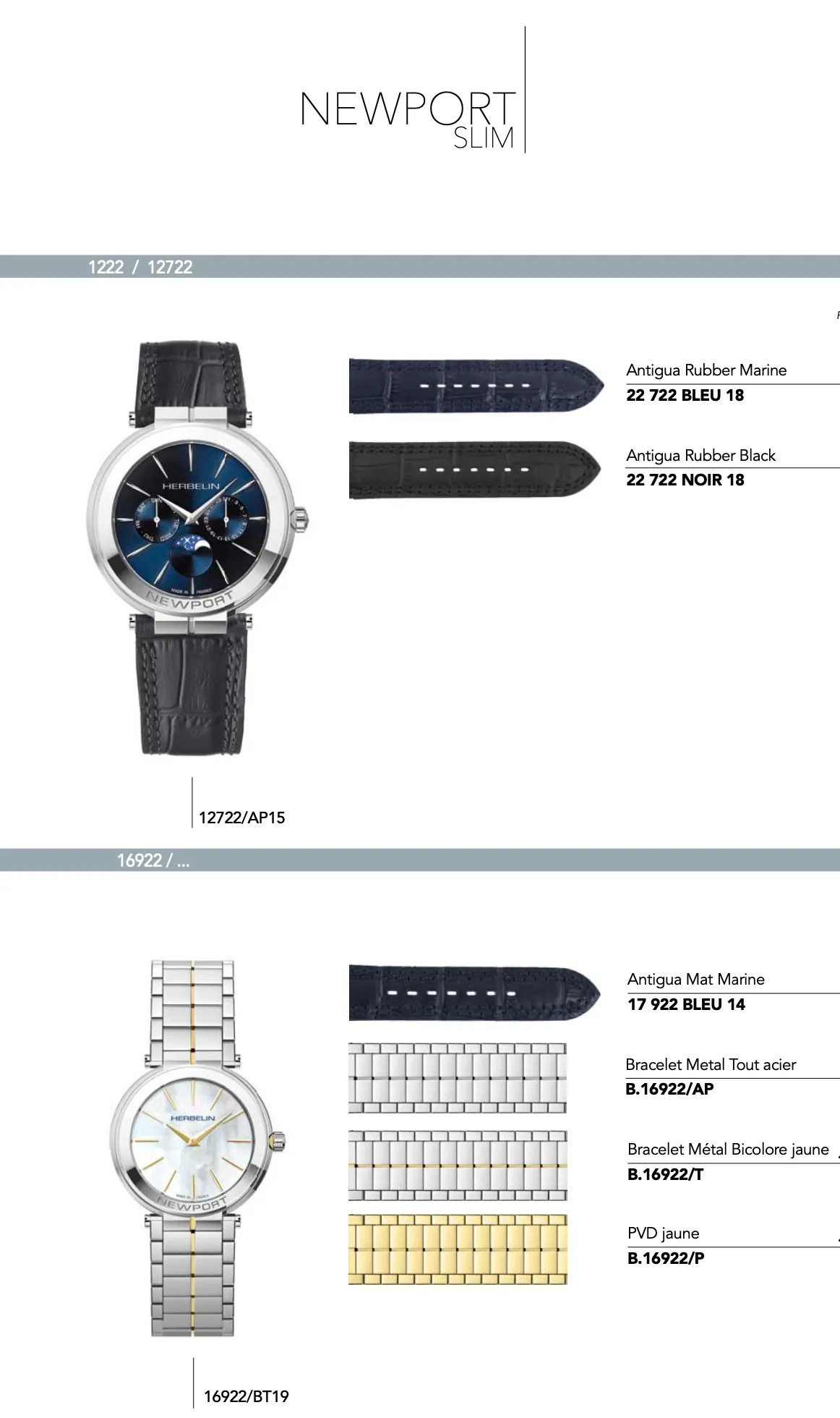 Recharge Bracelet cuir pour montre *Newport Slim* série 12722 / ...12922 /......