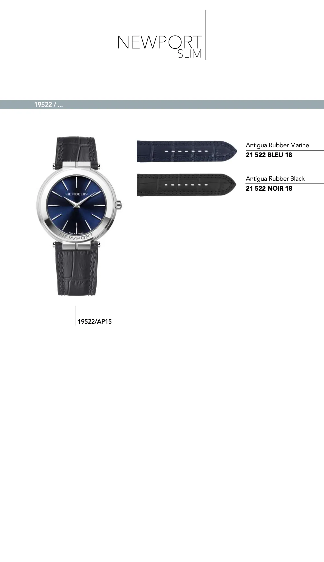 Recharge Bracelet cuir pour montre *Newport Slim* série 19522 / ...